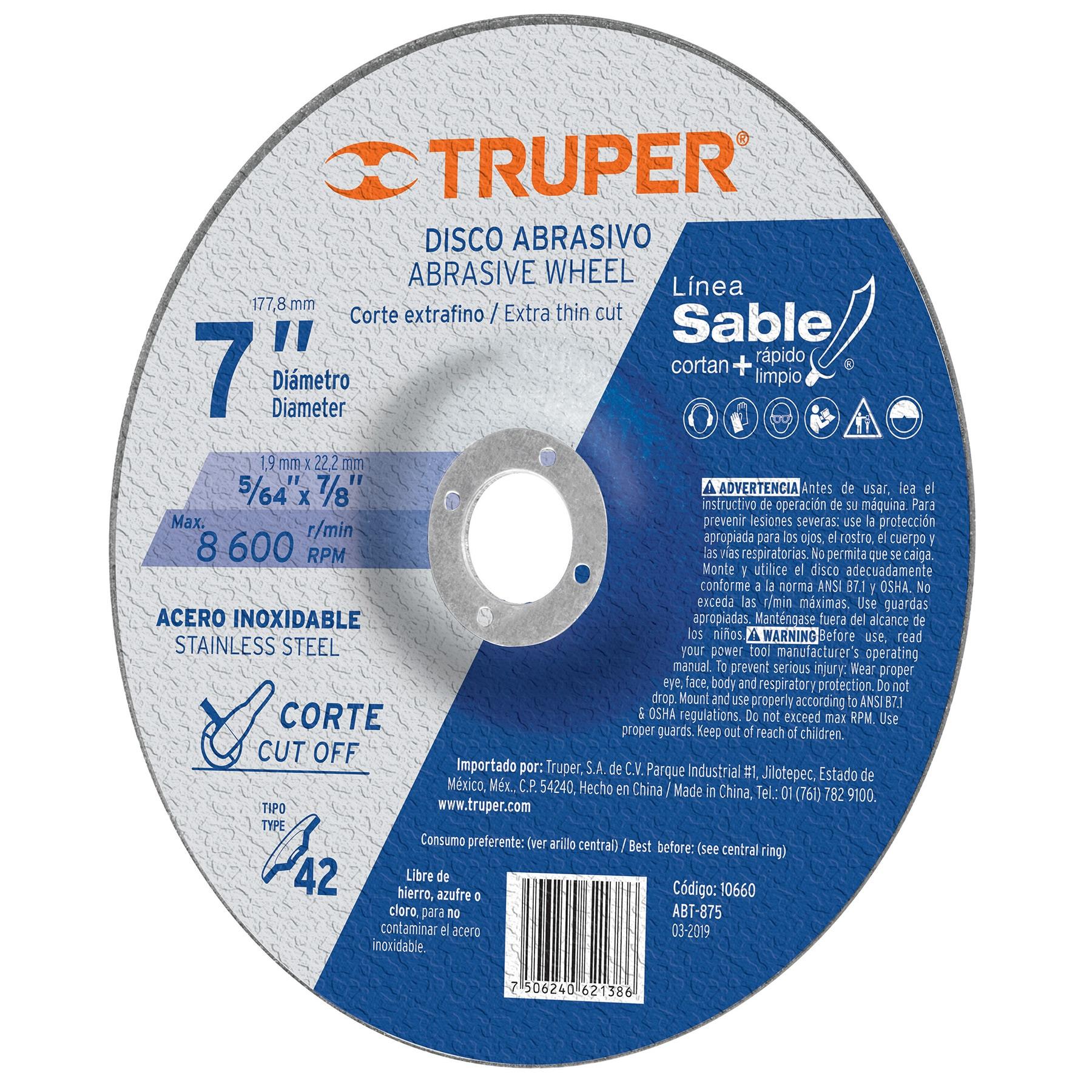 DISCO PARA CORTE ACERO TIPO 27, 7
