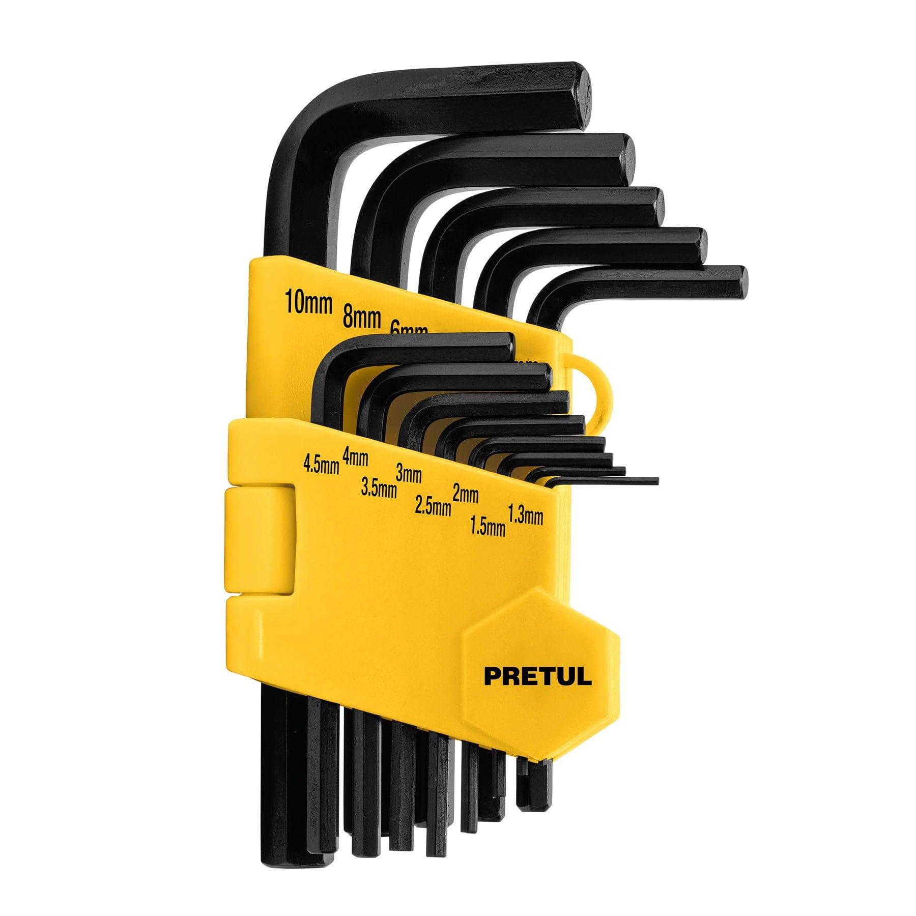 JUEGO 13 LLAVES ALLEN MM PUNTA HEX CON ORGANIZADOR, PRETUL