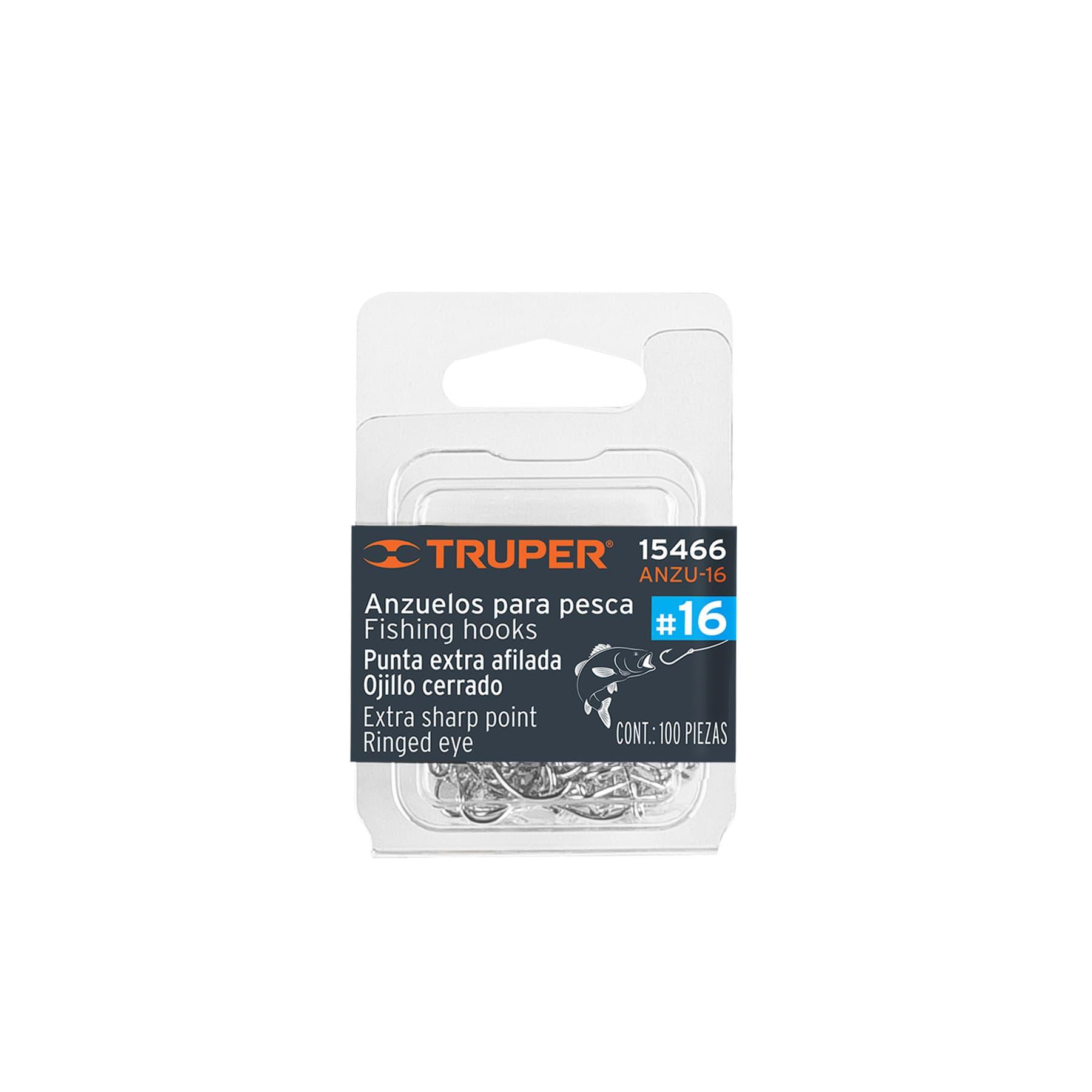 BLÍSTER CON 100 ANZUELOS PARA PESCA # 16, TRUPER