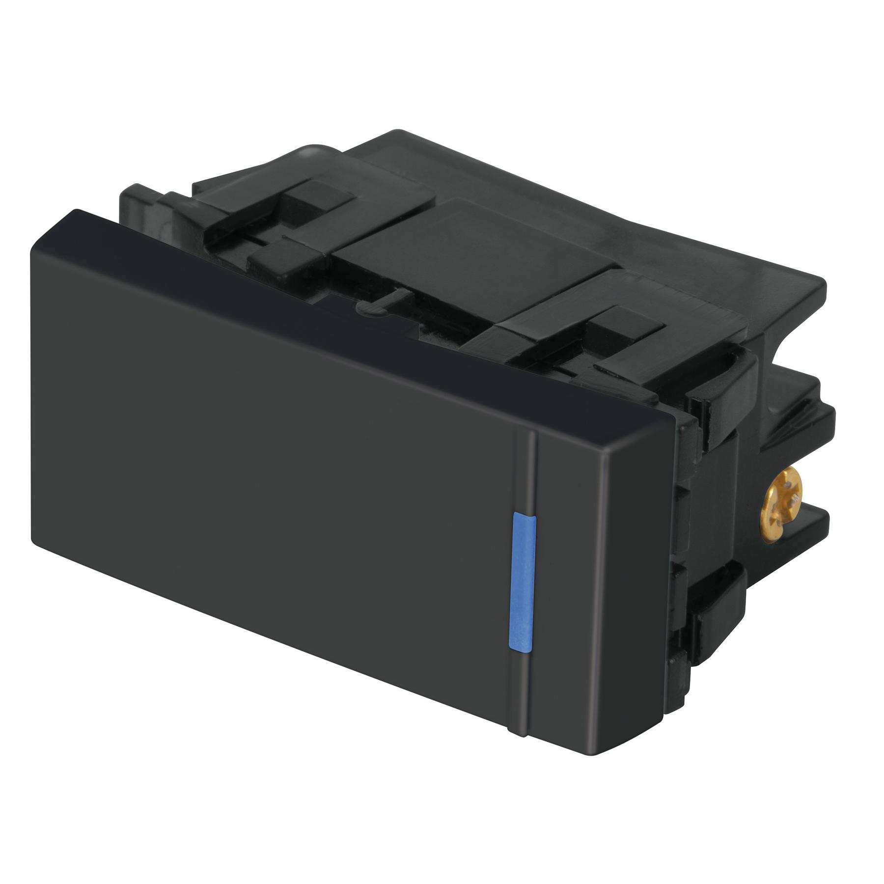 INTERRUPTOR SENCILLO 1 MÓDULO, LÍNEA ESPAÑOLA, COLOR NEGRO