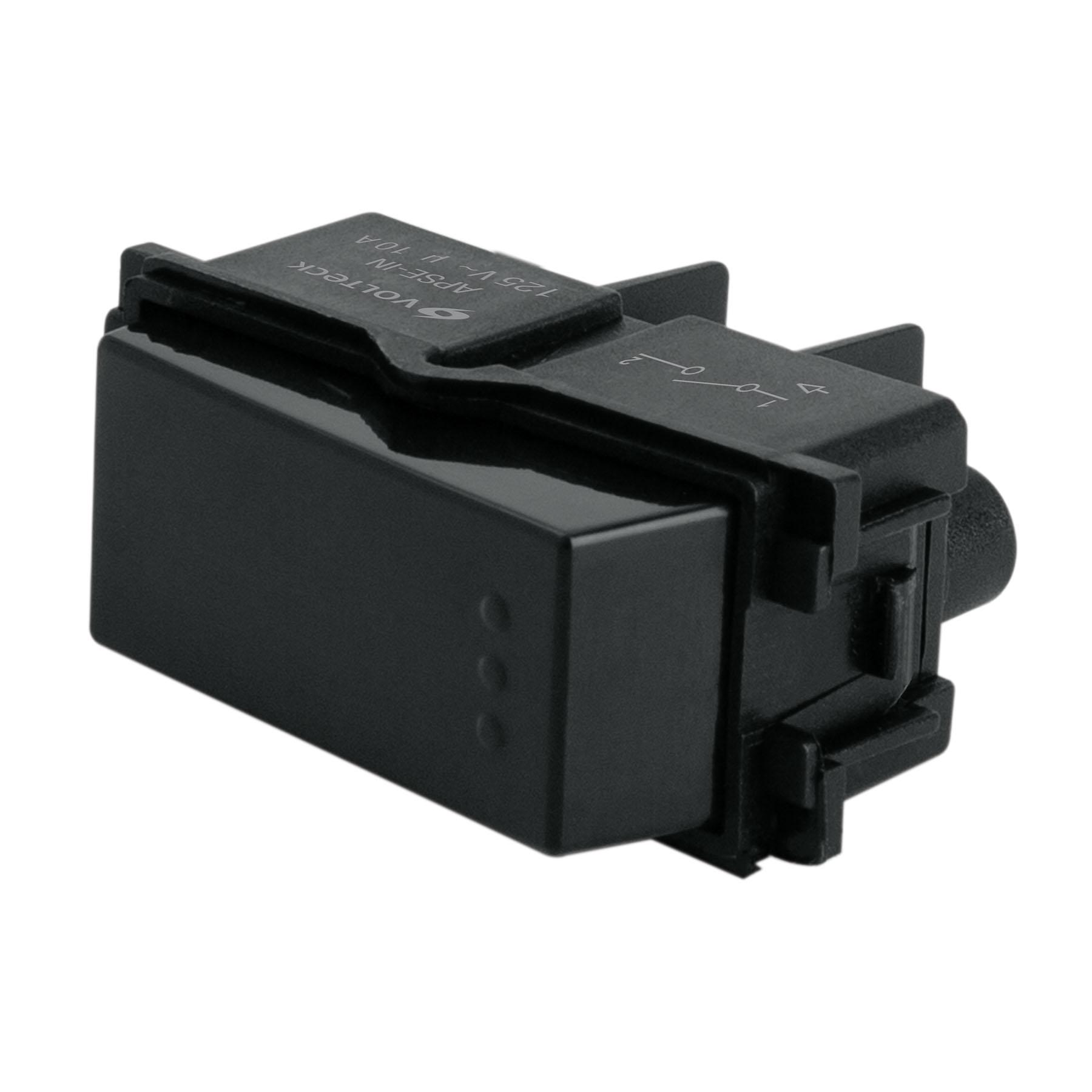 INTERRUPTOR SENCILLO, LÍNEA ITALIANA, COLOR NEGRO, VOLTECK