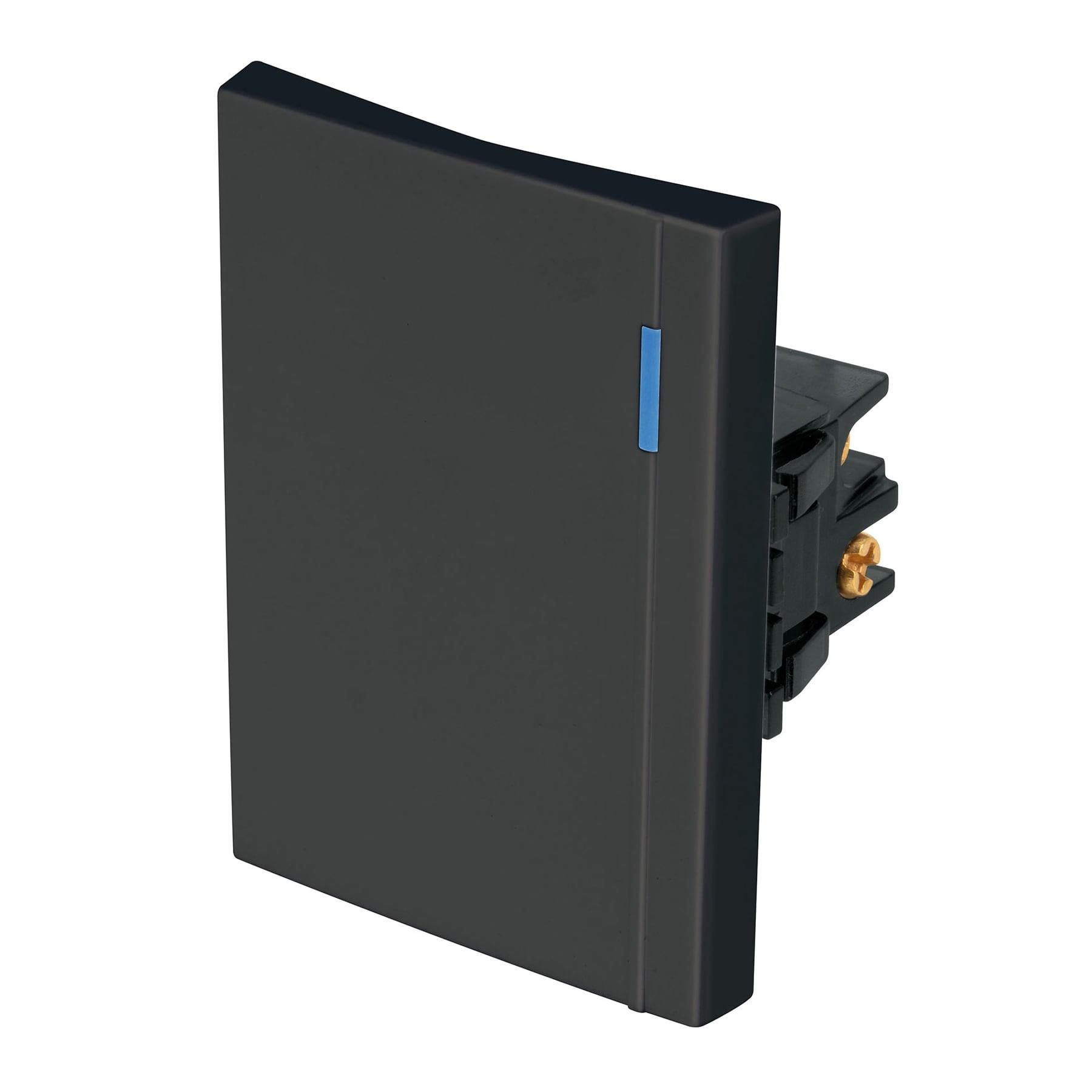 INTERRUPTOR DE 3 VÍAS, 3 MÓDULOS, LÍNEA ESPAÑOLA, NEGRO