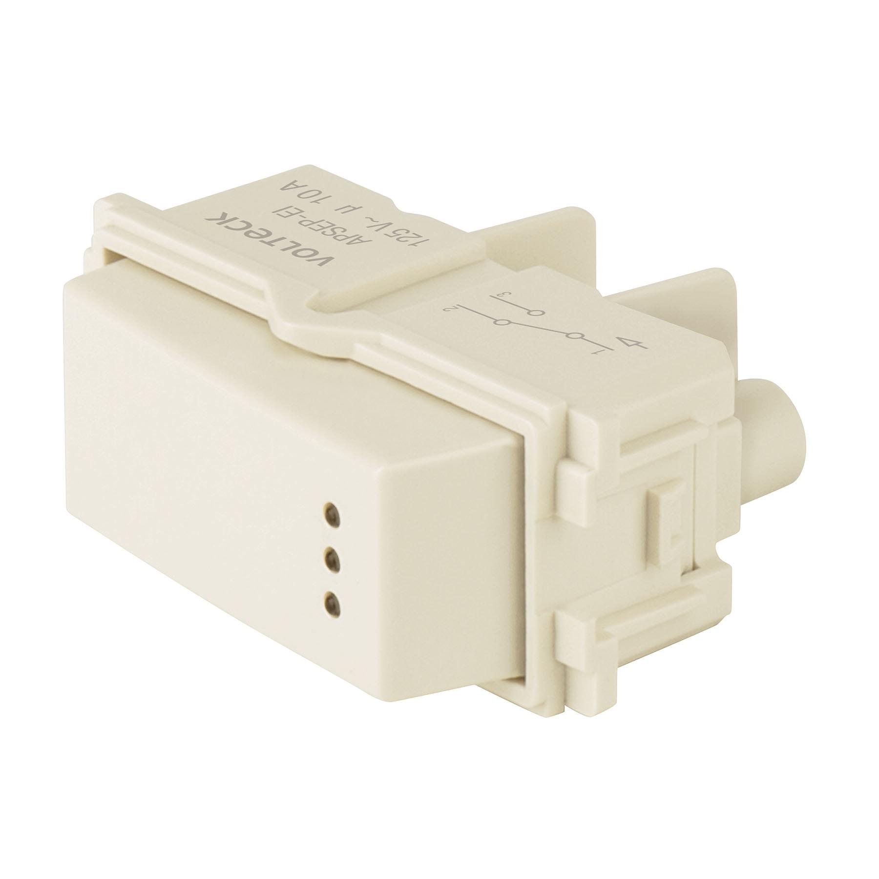 INTERRUPTOR DE 3 VÍAS CON LUZ PILOTO, LÍNEA ITALIANA, MARFIL