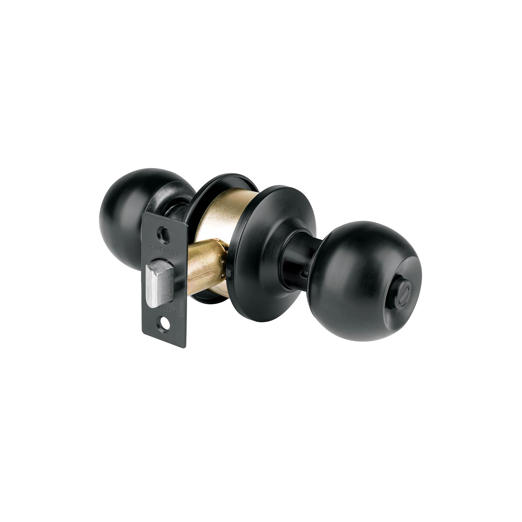 CERRADURA TIPO ESFERA, CILÍNDRICO PARA BAÑO, NEGRO