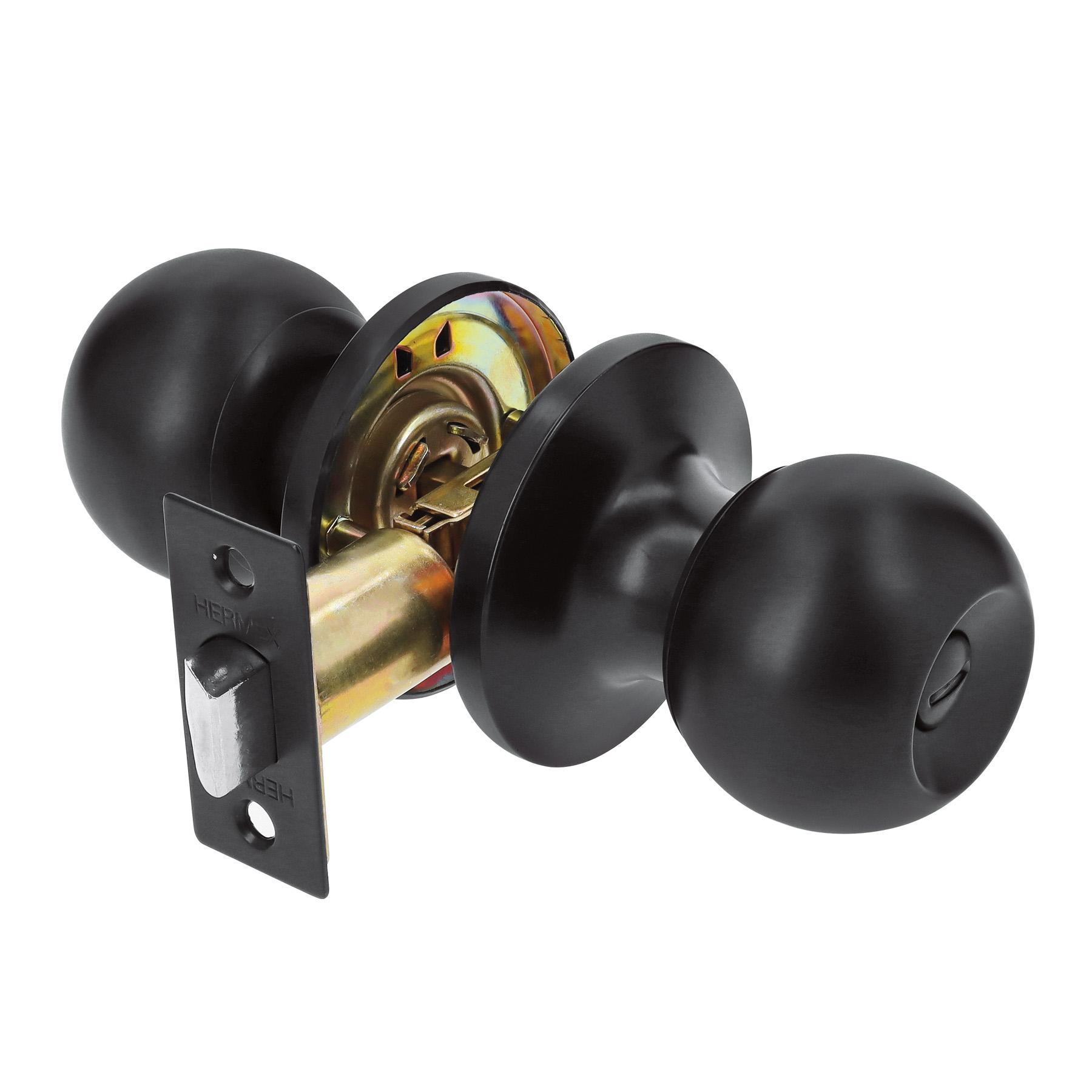 CERRADURA TIPO ESFERA TUBULAR, PARA BAÑO, NEGRO