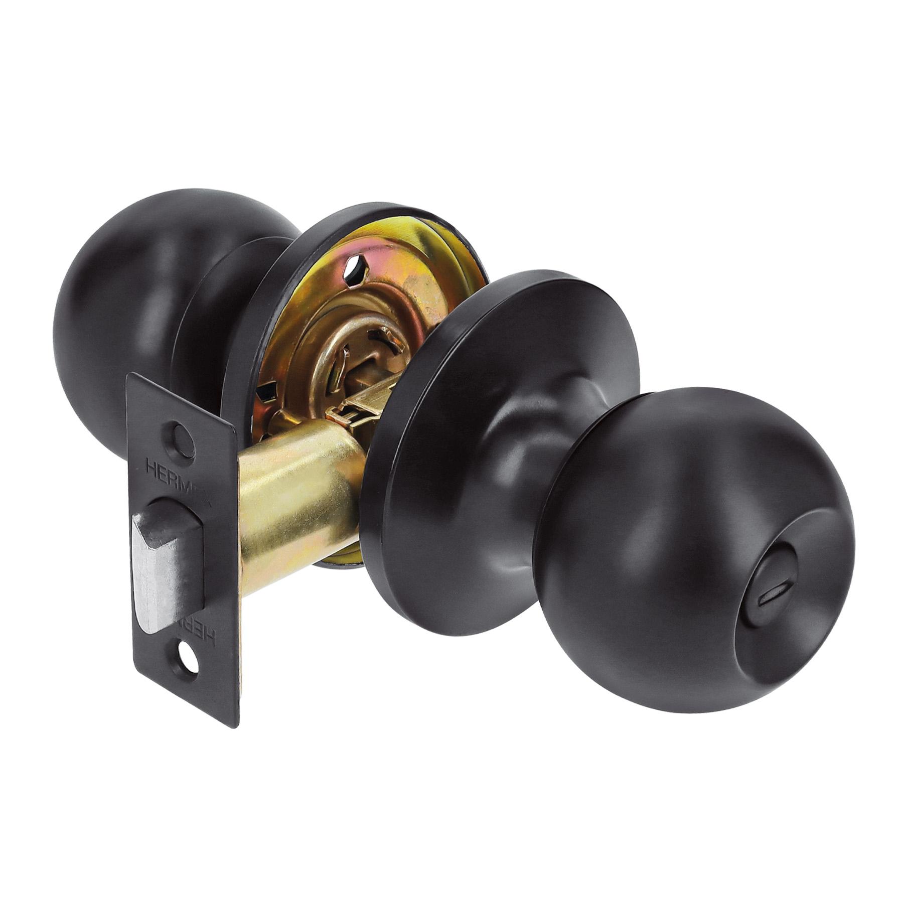 CERRADURA TIPO ESFERA TUBULAR, PARA BAÑO, NEGRO