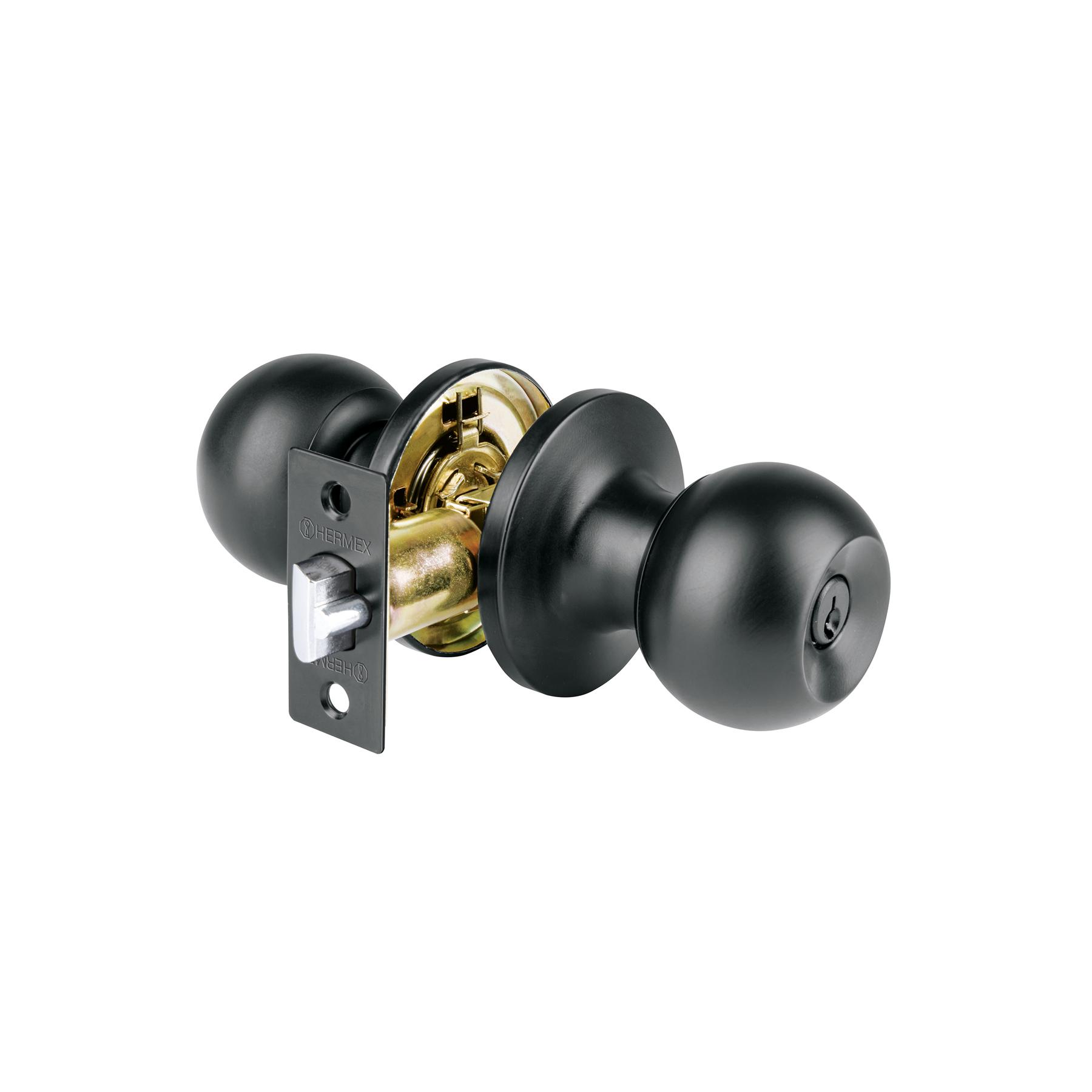 CERRADURA TIPO ESFERA TUBULAR, PARA RECÁMARA, NEGRO