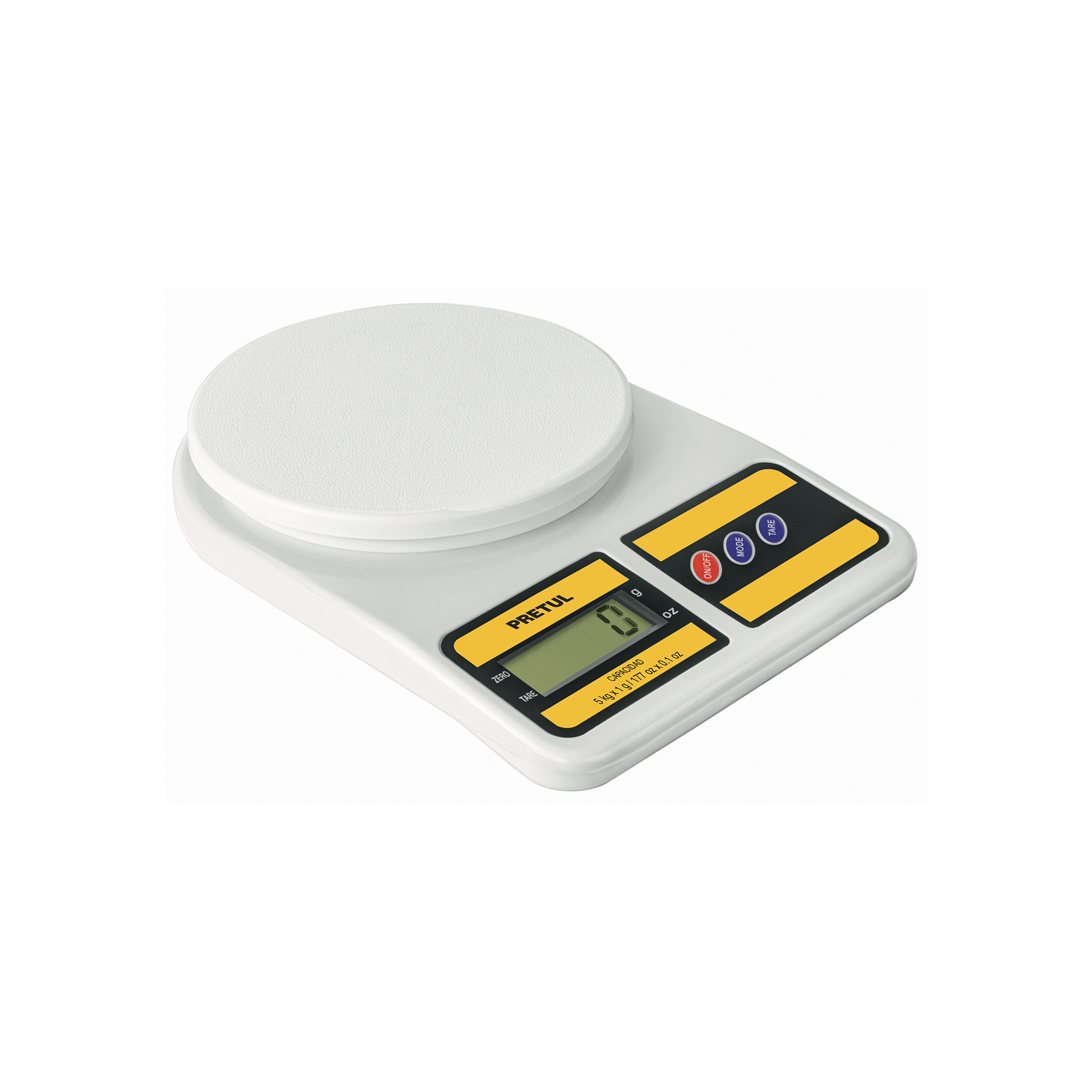 BÁSCULA DIGITAL PARA COCINA, PLATO DE POLIPROPILENO 5 KG