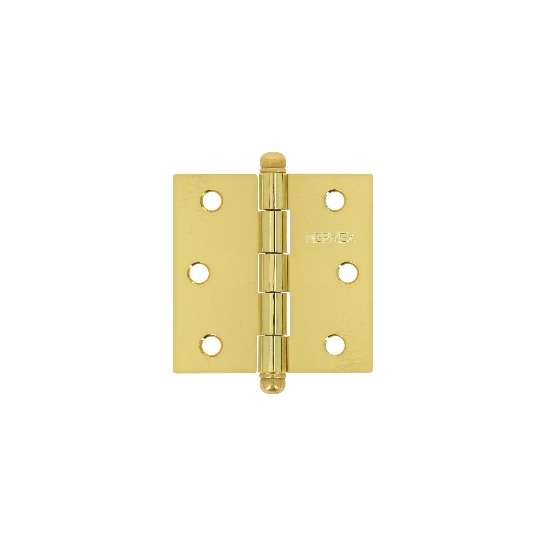 BISAGRA CUADRADA 2-1/2' A. LATONADO, CABEZA REDONDA, HERMEX