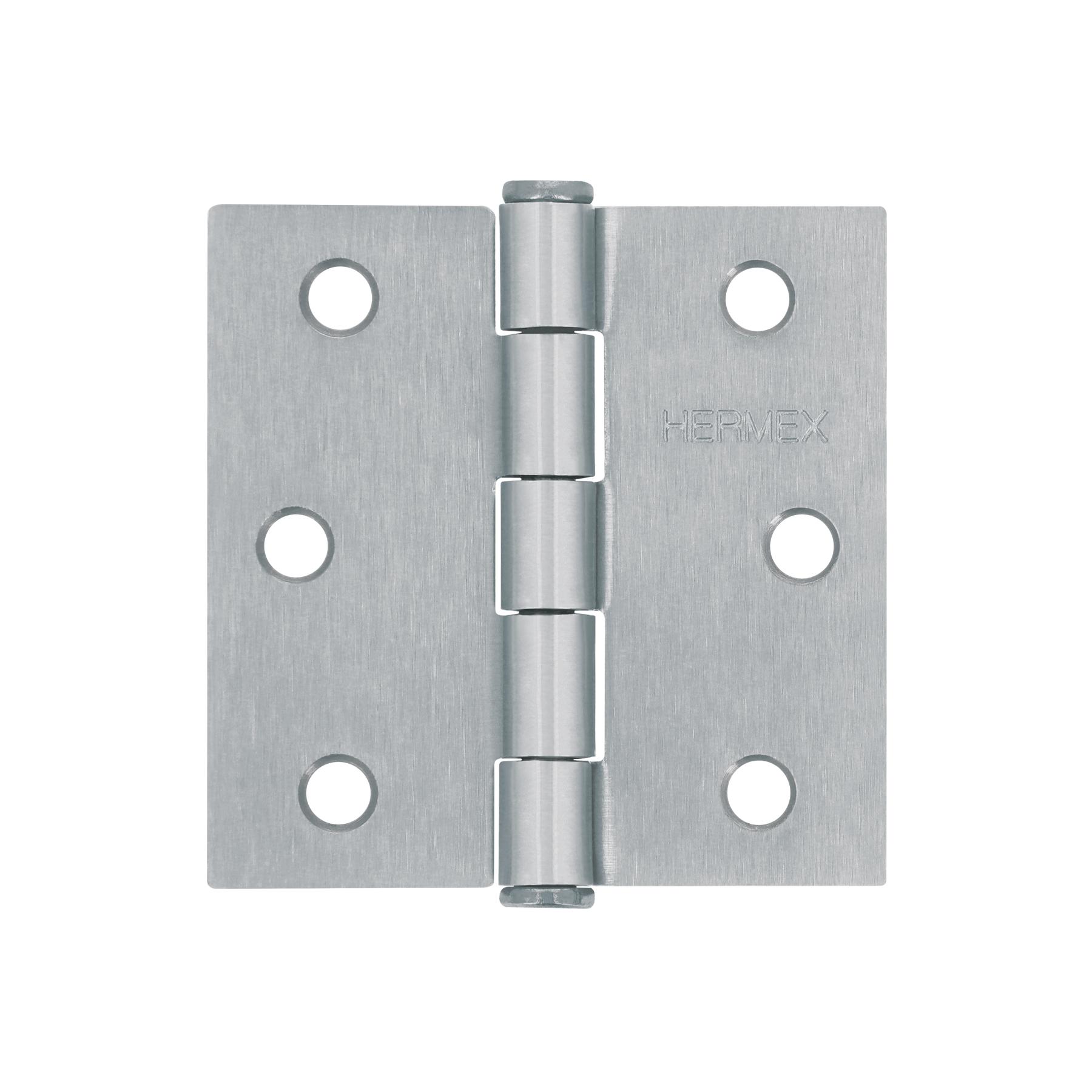 BISAGRA CUADRADA 2-1/2', CROMO MATE, CABEZA PLANA, HERMEX