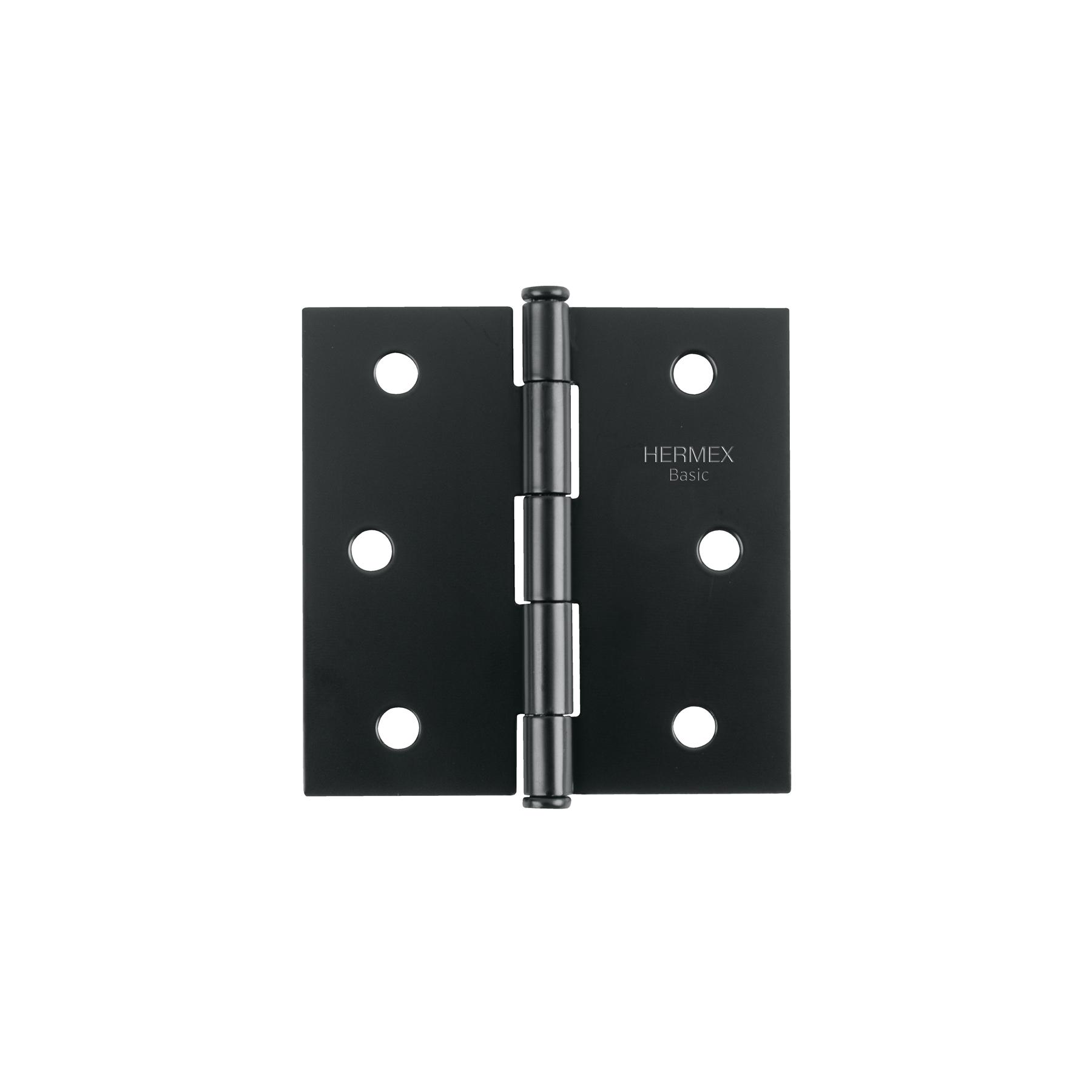 "BISAGRA CUADRADA DE ACERO 3""ACABADO NEGRO, CABEZA PLANA"