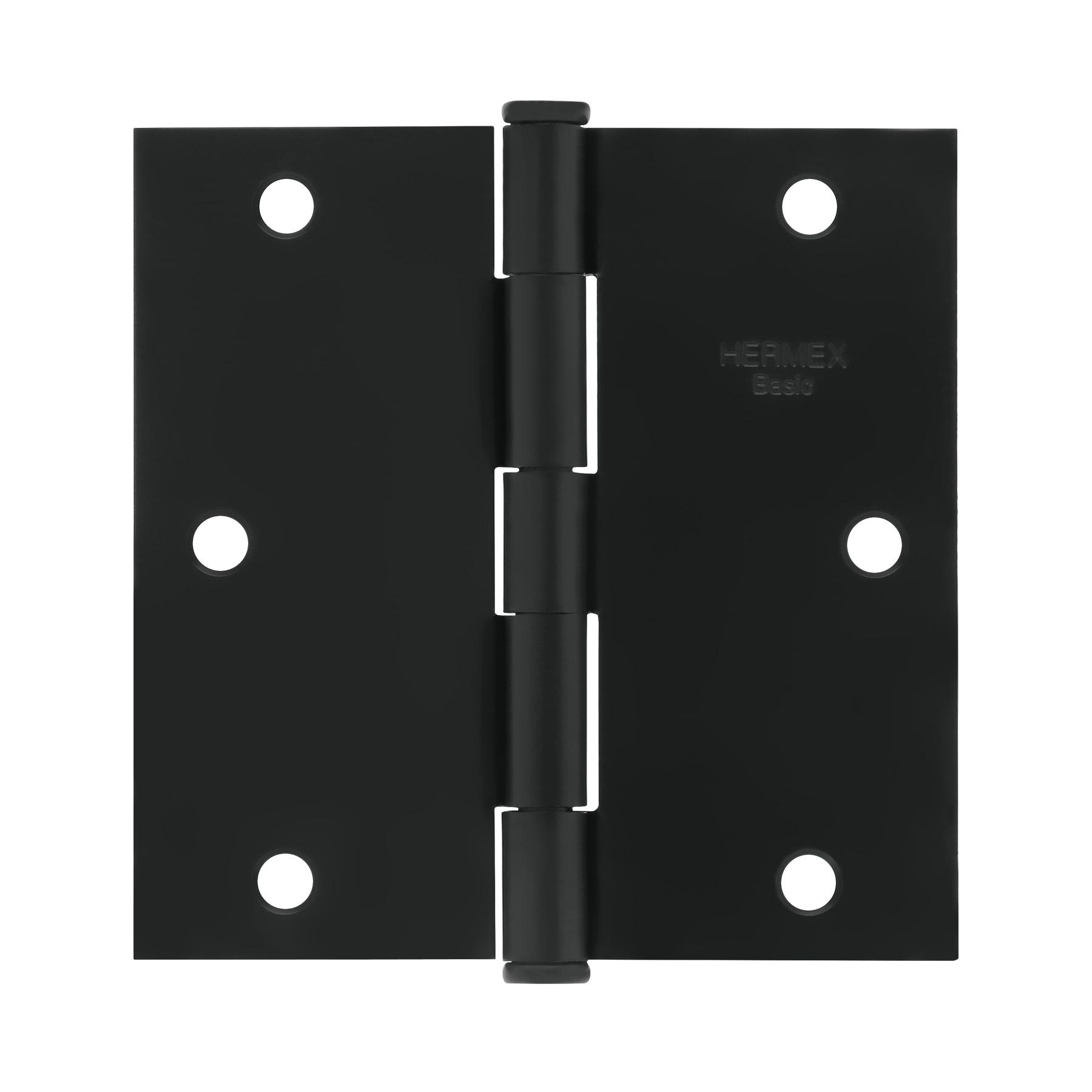 "BISAGRA CUADRADA DE ACERO 3-1/2""ACABADO NEGRO, CABEZA PLANA"