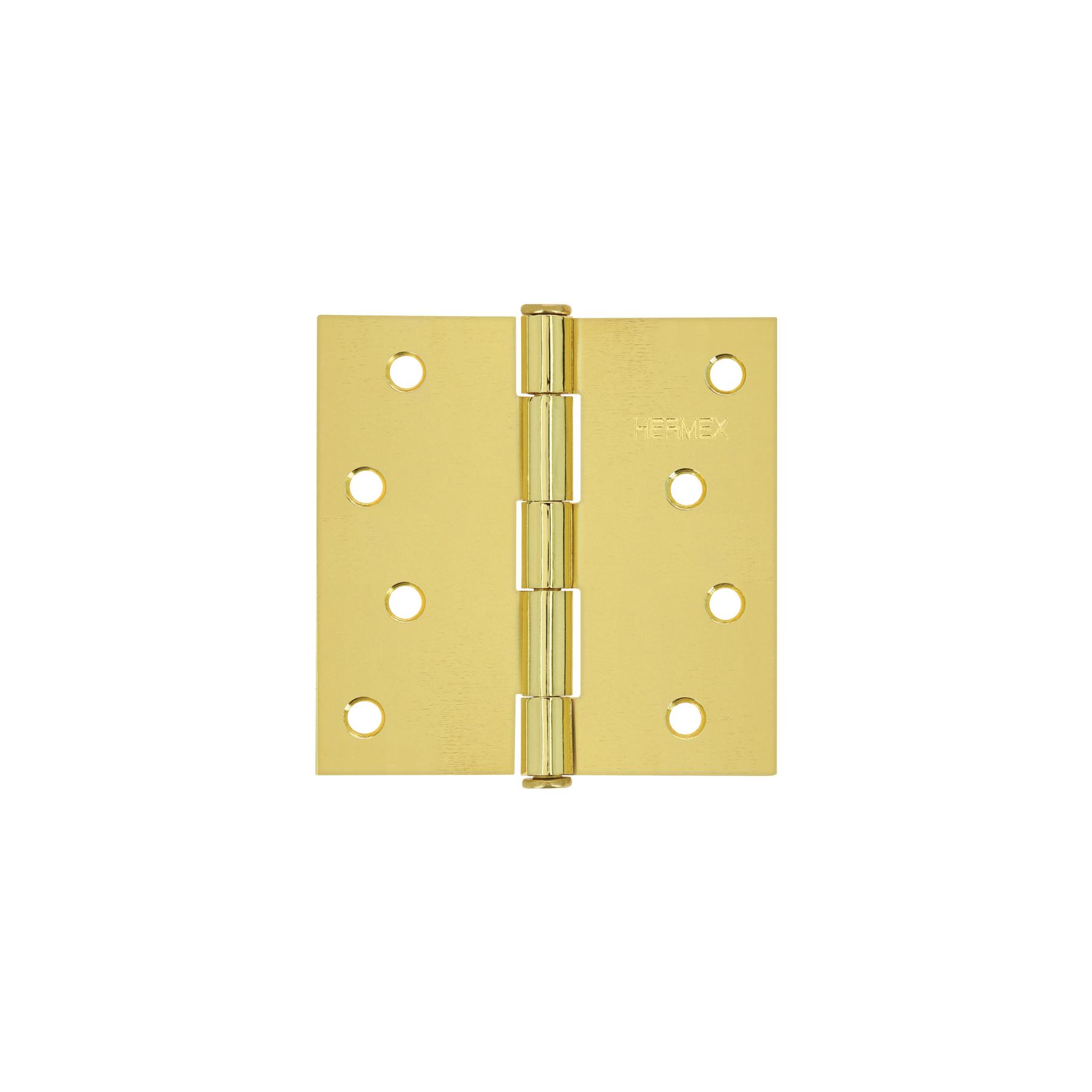 BISAGRA CUADRADA 4' ACERO LATONADO, CABEZA PLANA, HERMEX