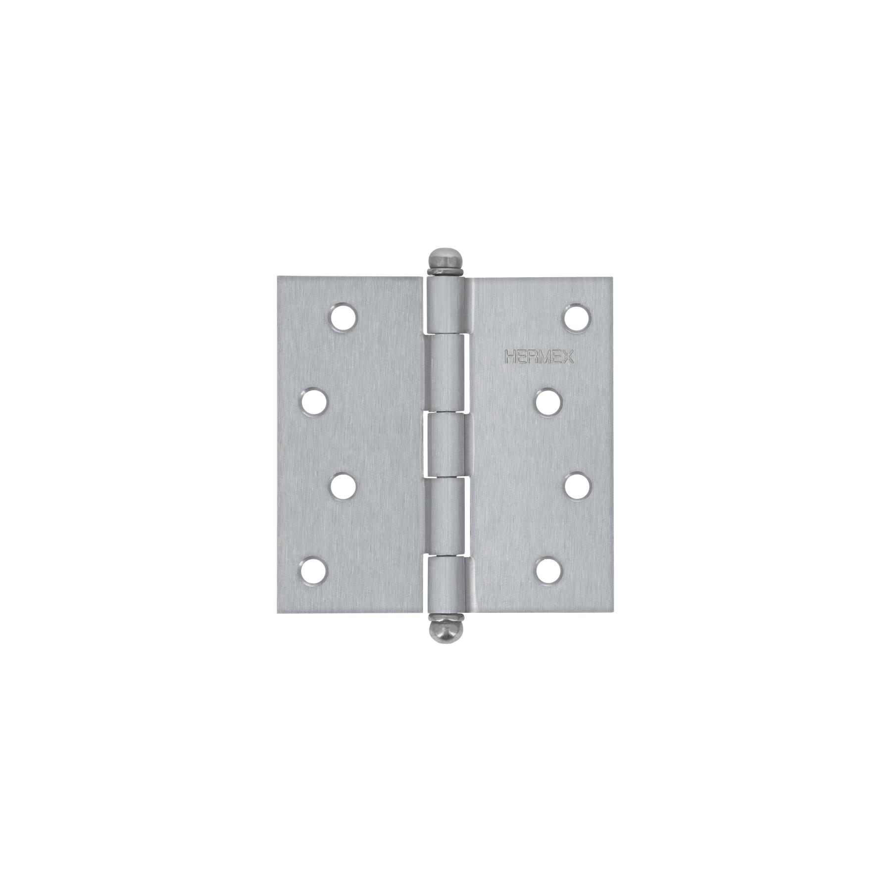 BISAGRA CUADRADA 4', CROMO MATE, CABEZA REDONDA, HERMEX