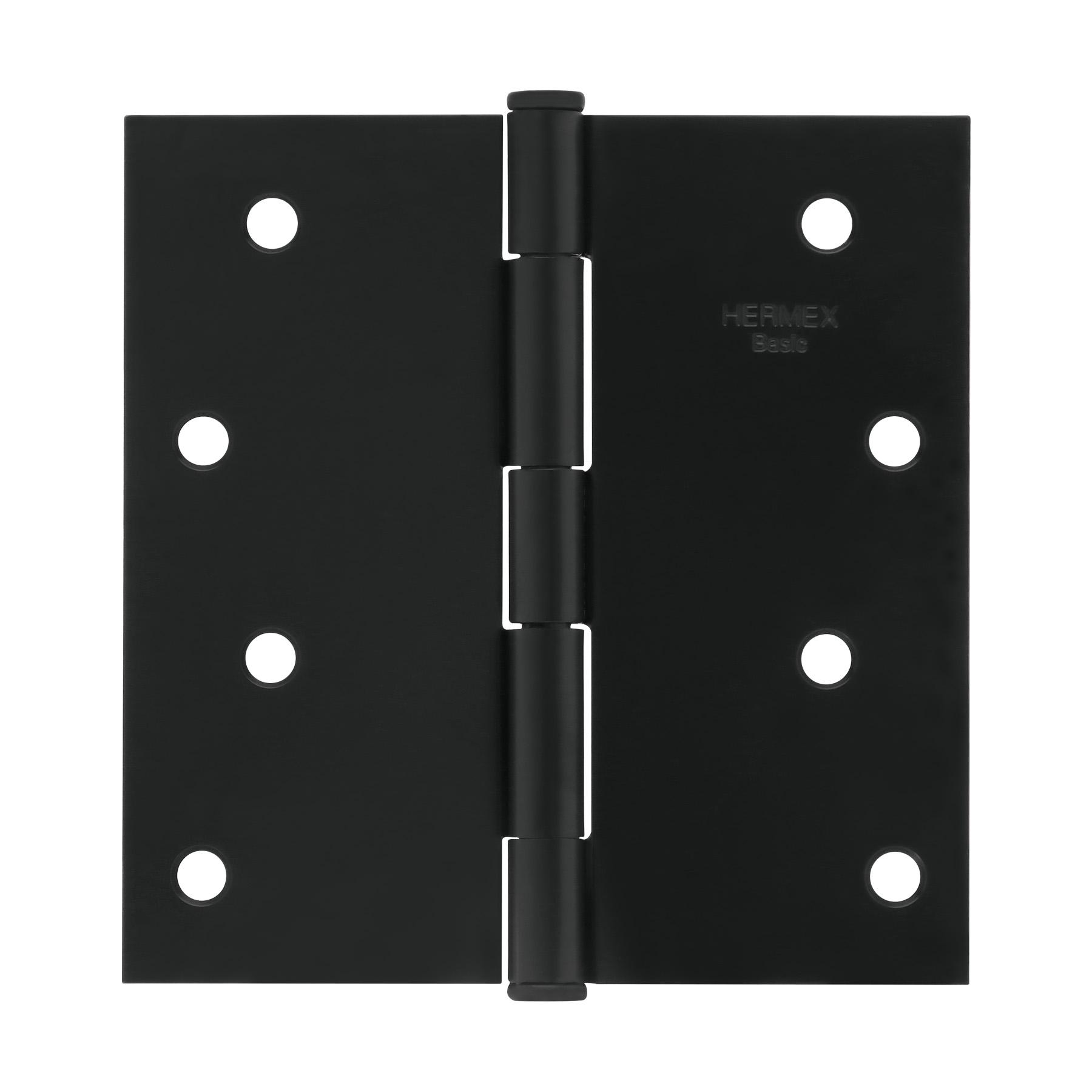 "BISAGRA CUADRADA DE ACERO 4""ACABADO NEGRO, CABEZA PLANA"