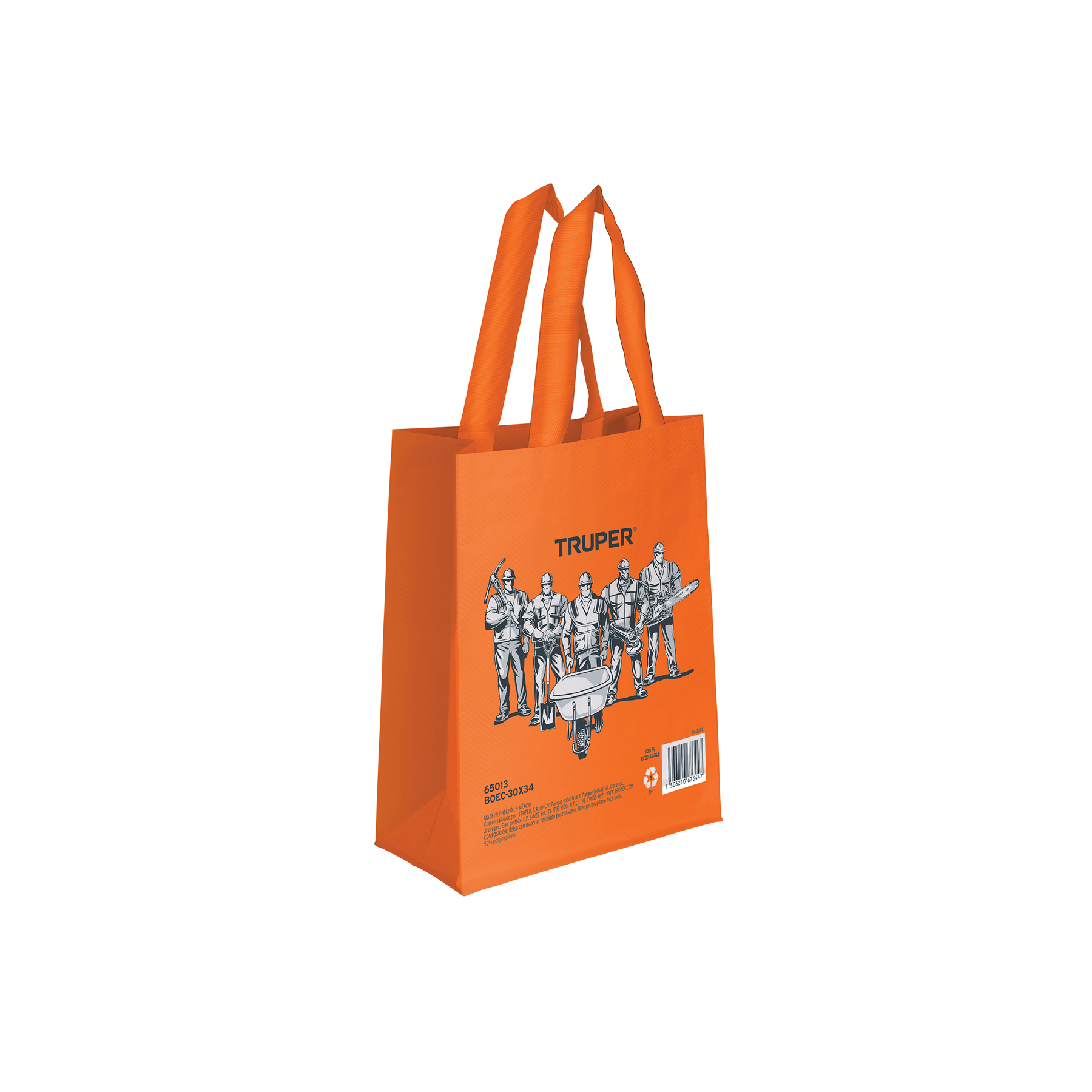 BOLSA ECOLÓGICA NARANJA DE POLIPROPILENO, 30X34 CMS