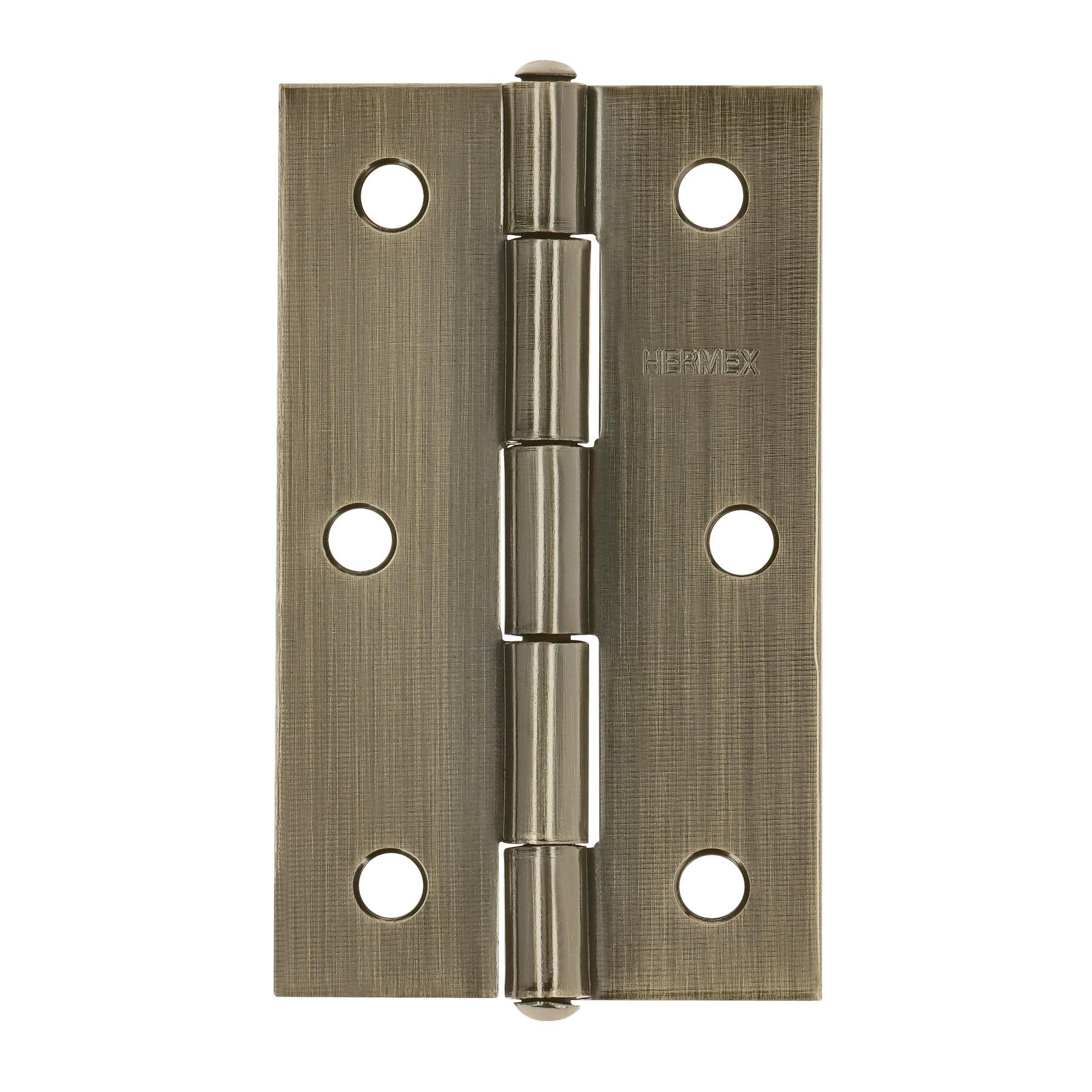 "BISAGRA RECTANGULAR DE ACERO 3-1/2"" ACABADO LATÓN ANTIGUO"