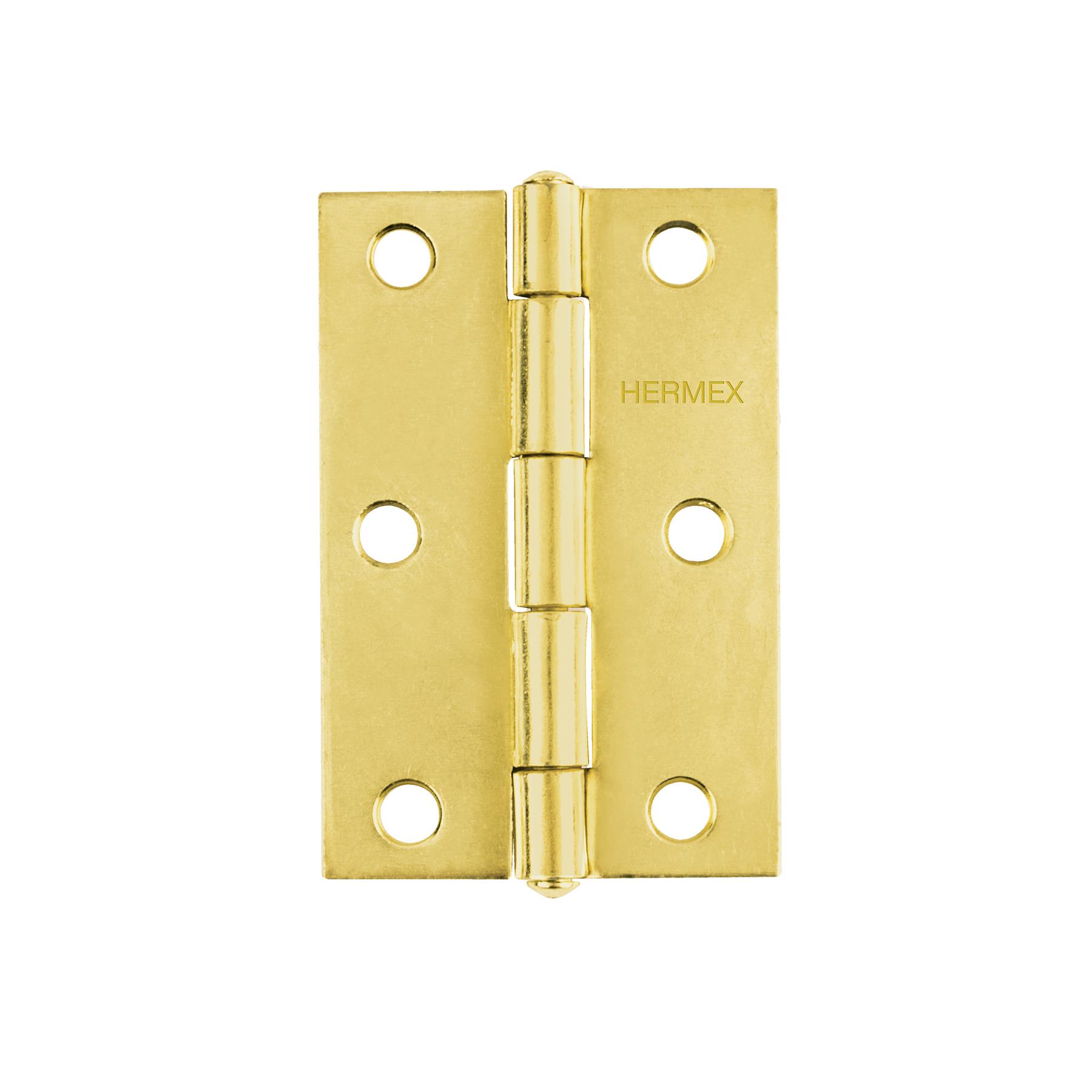 BISAGRA RECTANGULAR 4' ACERO LATONADO, HERMEX