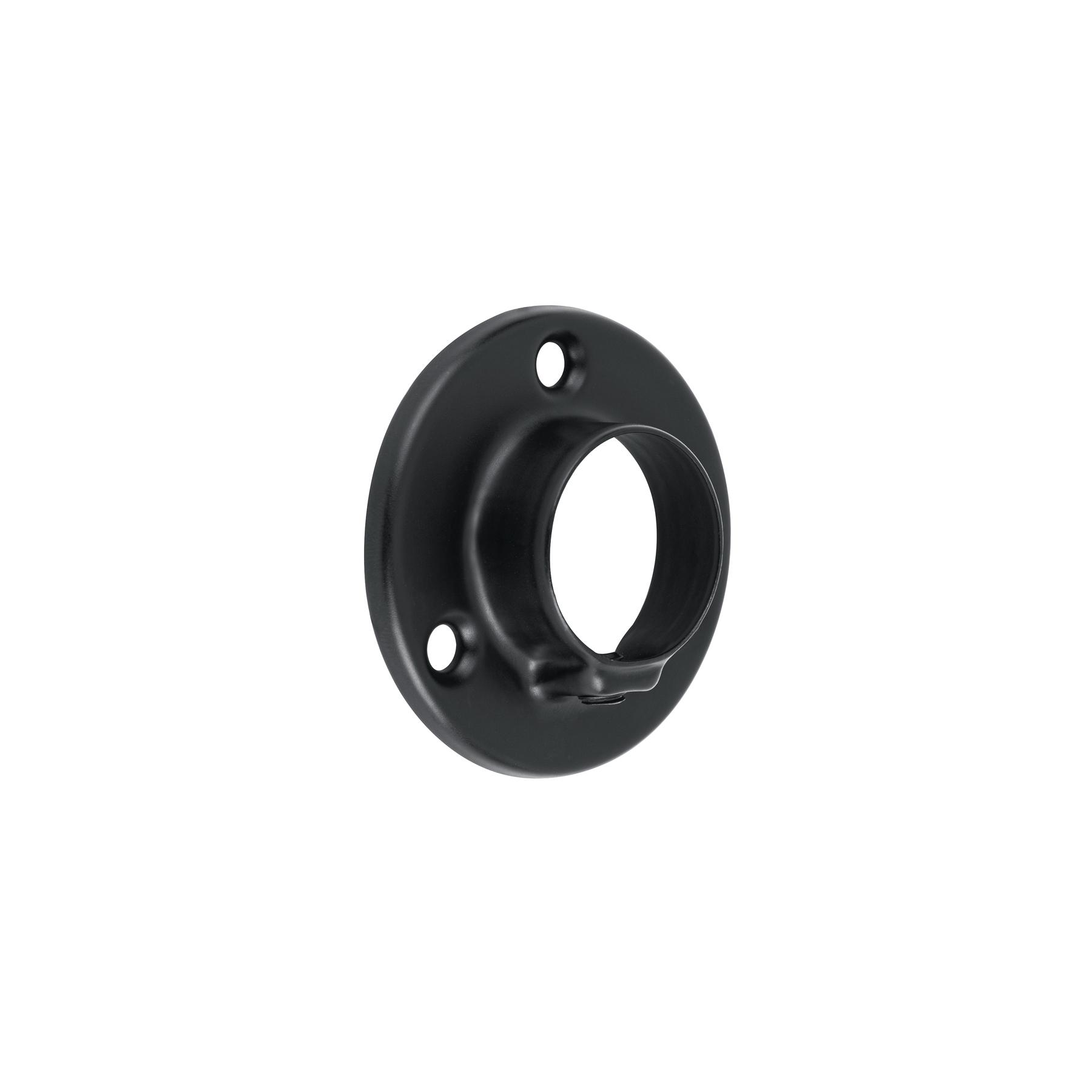 BRIDA DE ACERO PARA TUBO REDONDO DE CLOSET, NEGRA