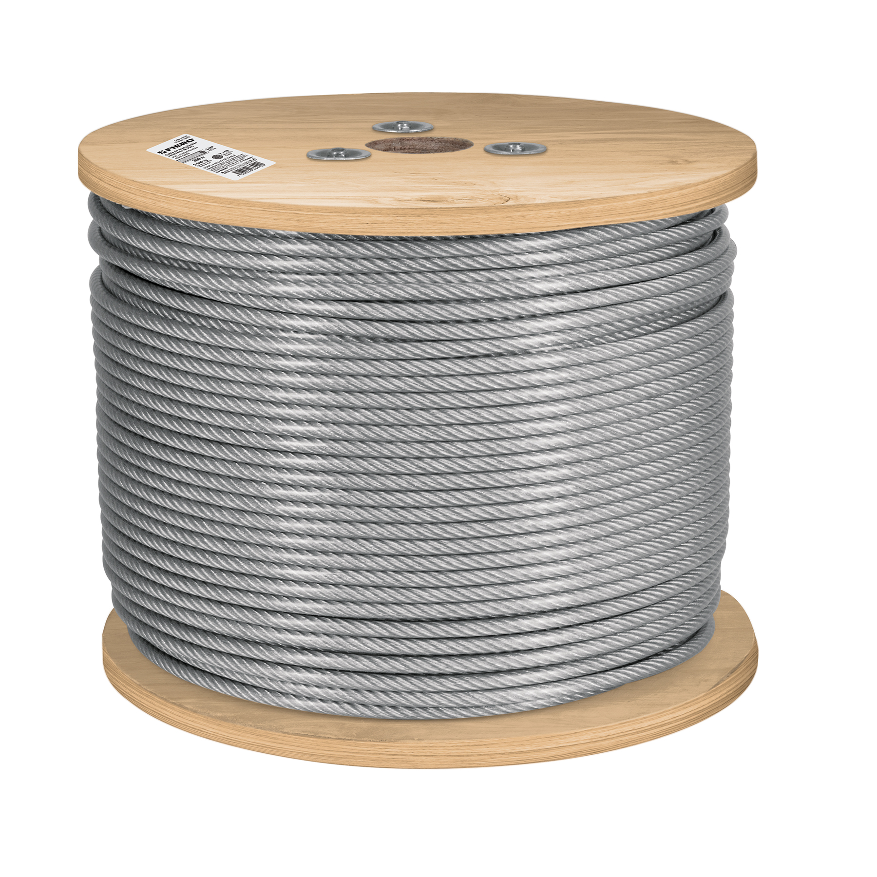 METRO DE CABLE RÍGIDO 1/8' ACERO 7X7 RECUBIERTO PVC, 300 M