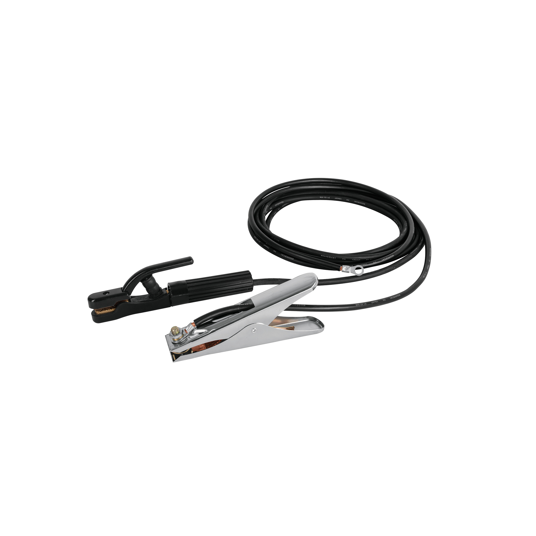 JUEGO DE 2 CABLES CON PINZAS DE TIERRA PARA SOLDAR, PRETUL