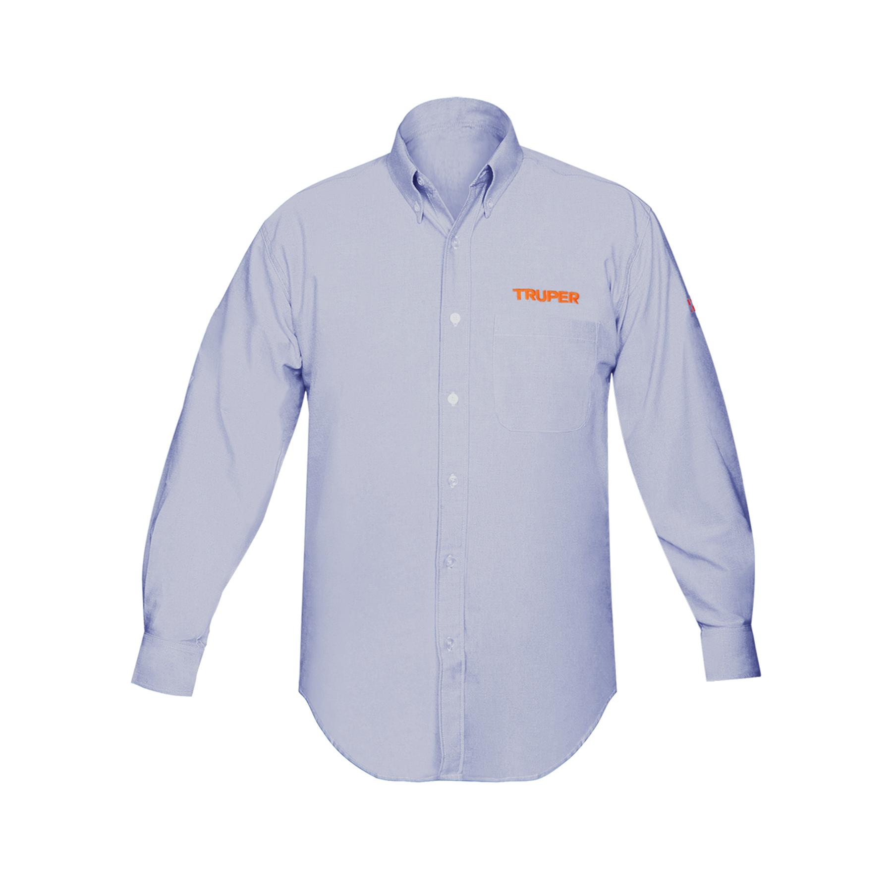 CAMISA AZUL  PARA CABALLERO, MANGA LARGA TALLA M, TRUPER