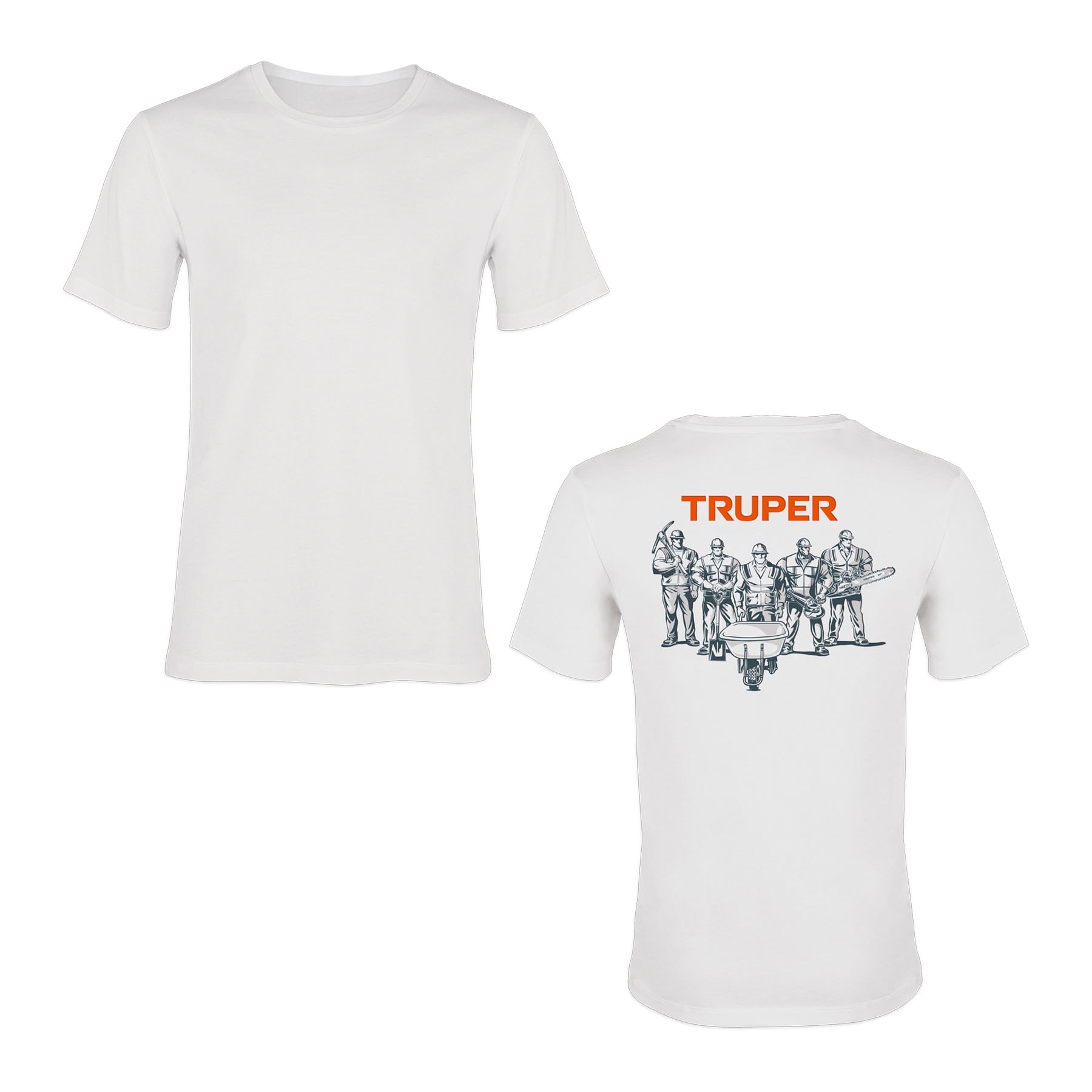 PLAYERA BLANCA ESTAMPADA 100% ALGODÓN, TALLA 40, TRUPER