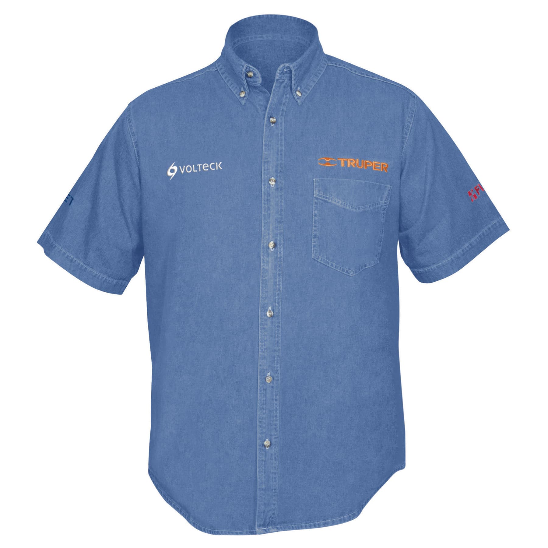 CAMISA DE MEZCLILLA PARA CABALLERO, MANGA CORTA, TALLA EG
