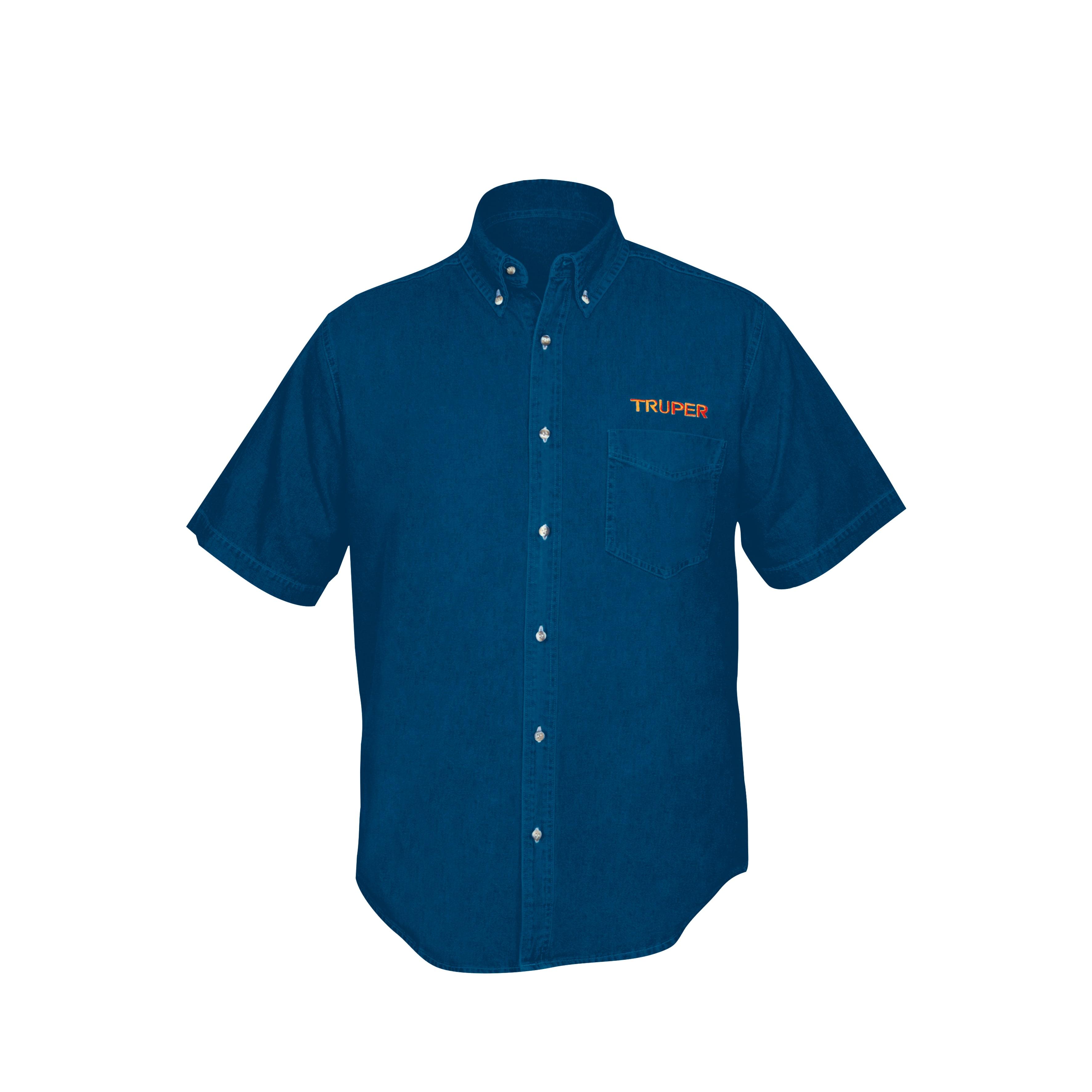 CAMISA DE MEZCLILLA PARA CABALLERO, MANGA CORTA, TALLA EG