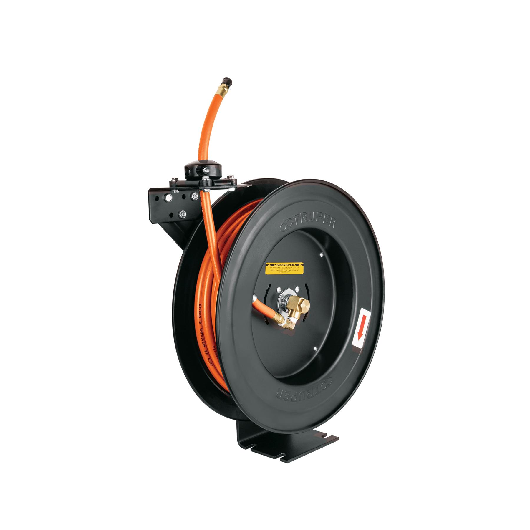 MANGUERA DE HULE P/COMPRESOR, 15 M X 3/8', CARRETE RETRÁCTIL