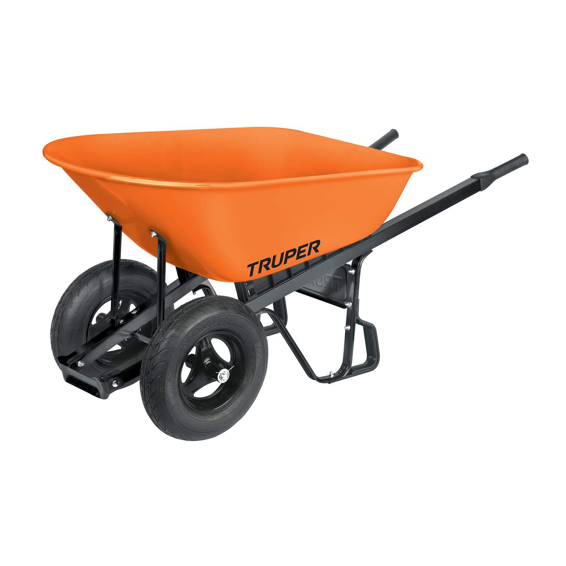 CARRETILLA 8 FT3 DOBLE LLANTA NEUMÁTICA, BASTIDORES ACERO