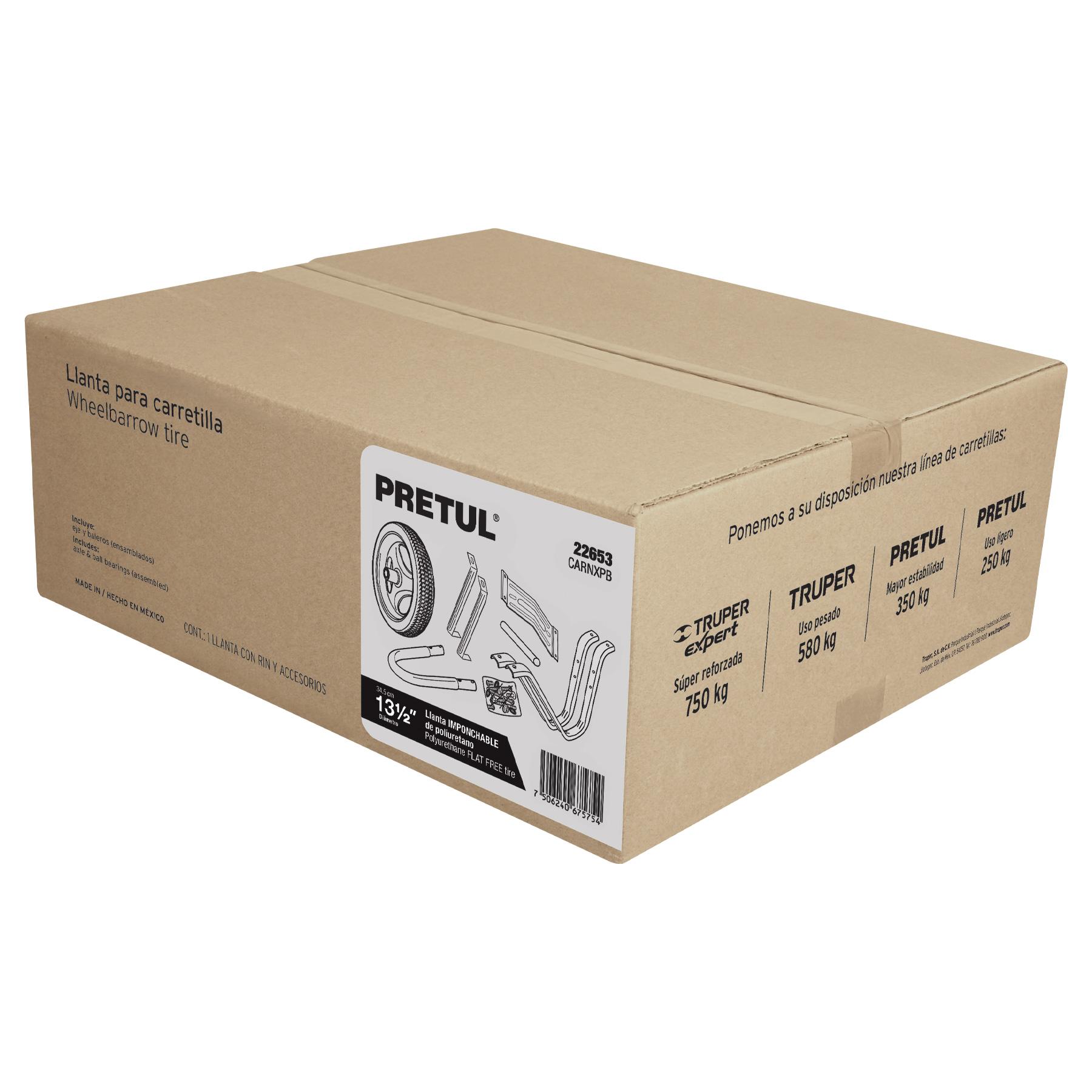 CAJA C/LLANTA IMPONCHABLE Y ACC. Y P/CARRETILLA ROJA PRETUL