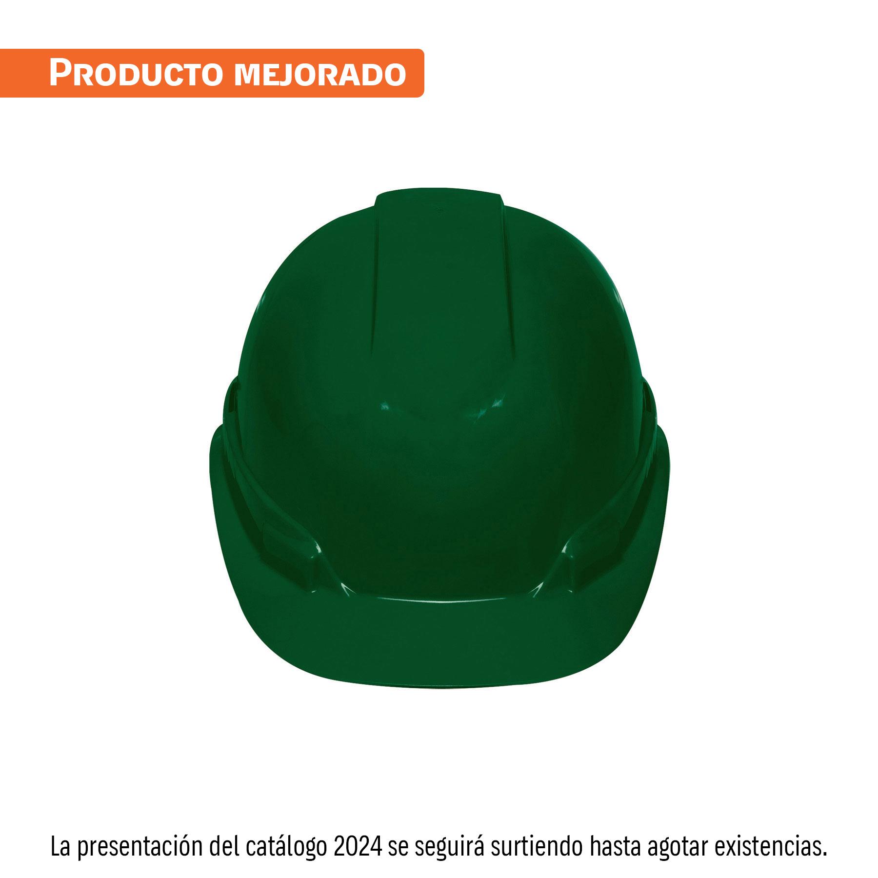 CASCO DE SEGURIDAD VENTILADO, AJUSTE DE MATRACA, VERDE