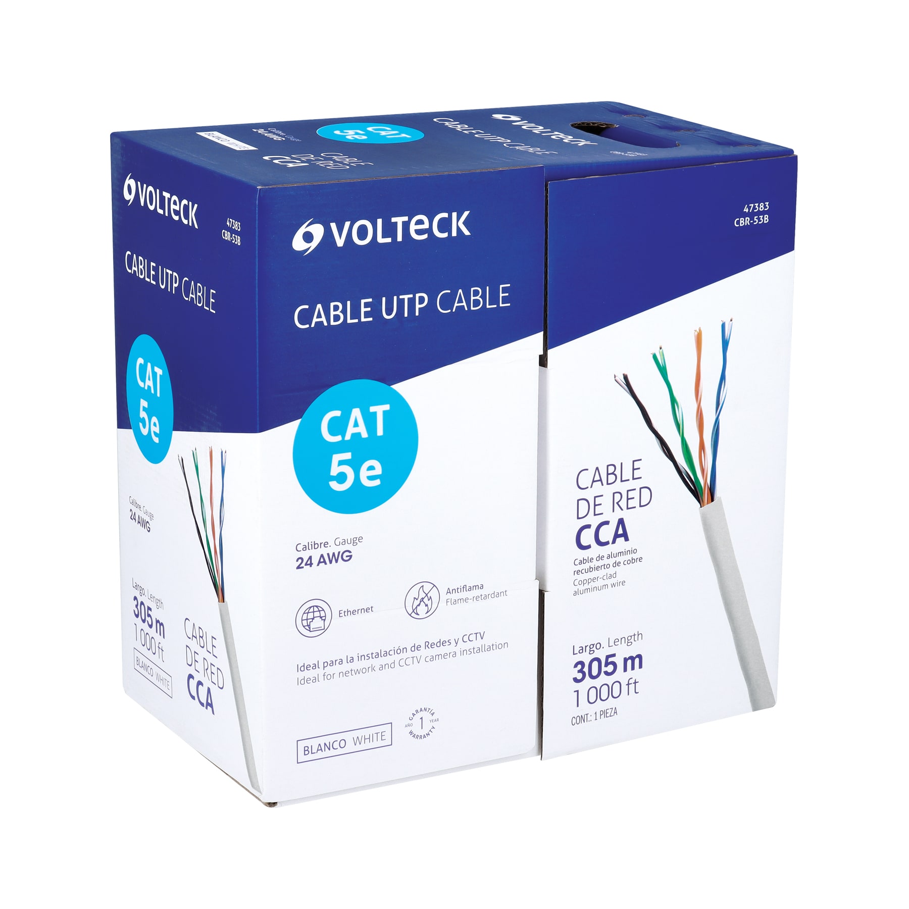 CABLE UTP CAT5E, 305M, BLANCO