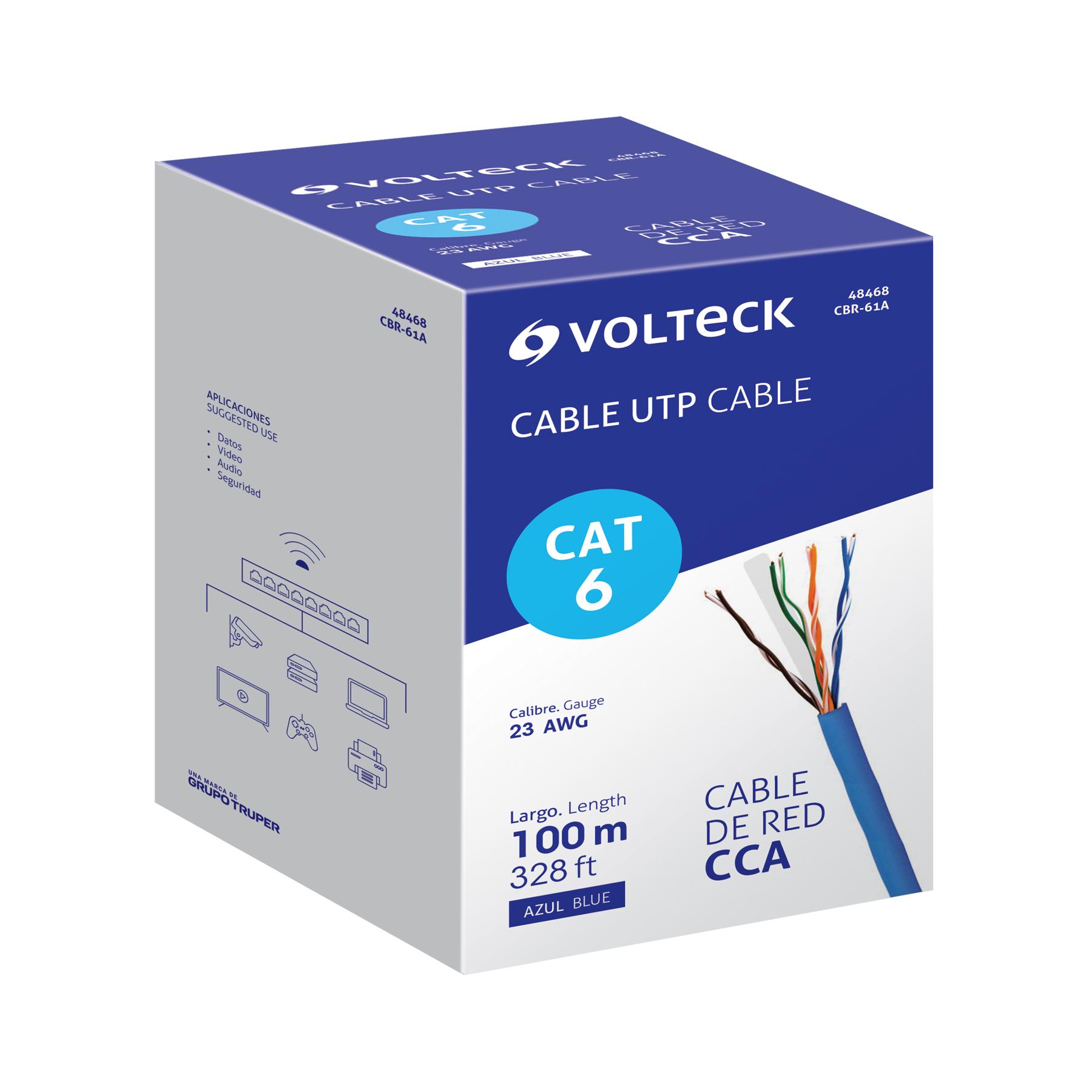 CABLE UTP CAT6, 100M, AZUL