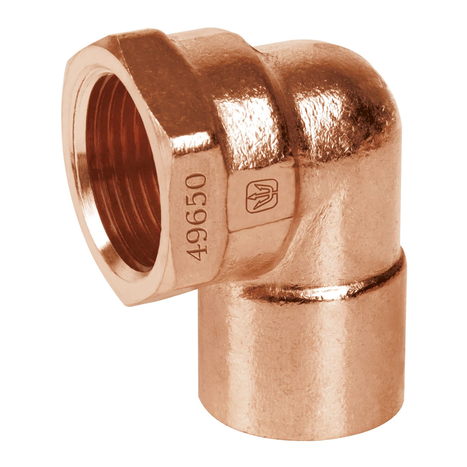 CODO 90° DE COBRE, ROSCA INTERIOR 1/2', FOSET