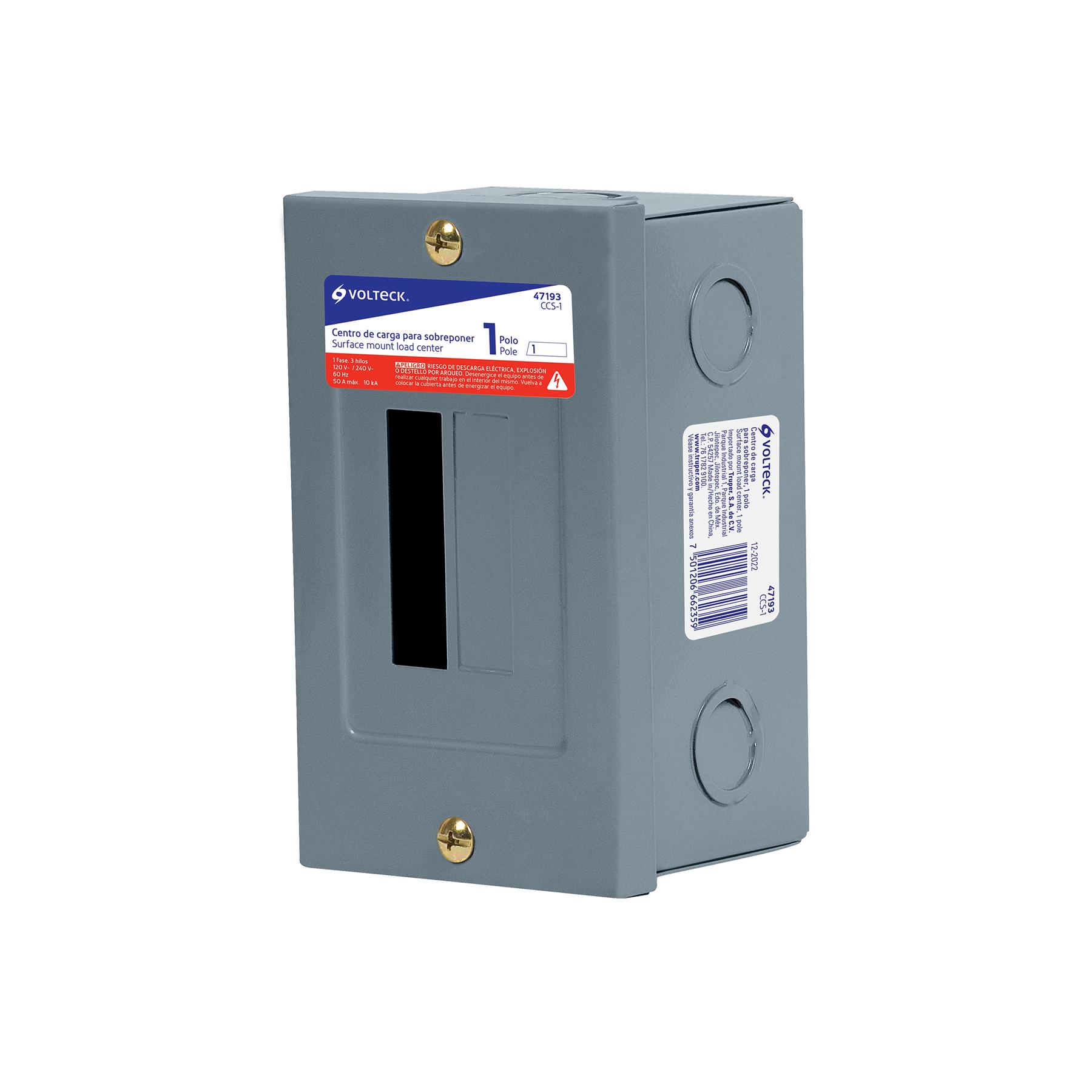 CENTRO DE CARGA DE SOBREPONER, 1 POLO, VOLTECK