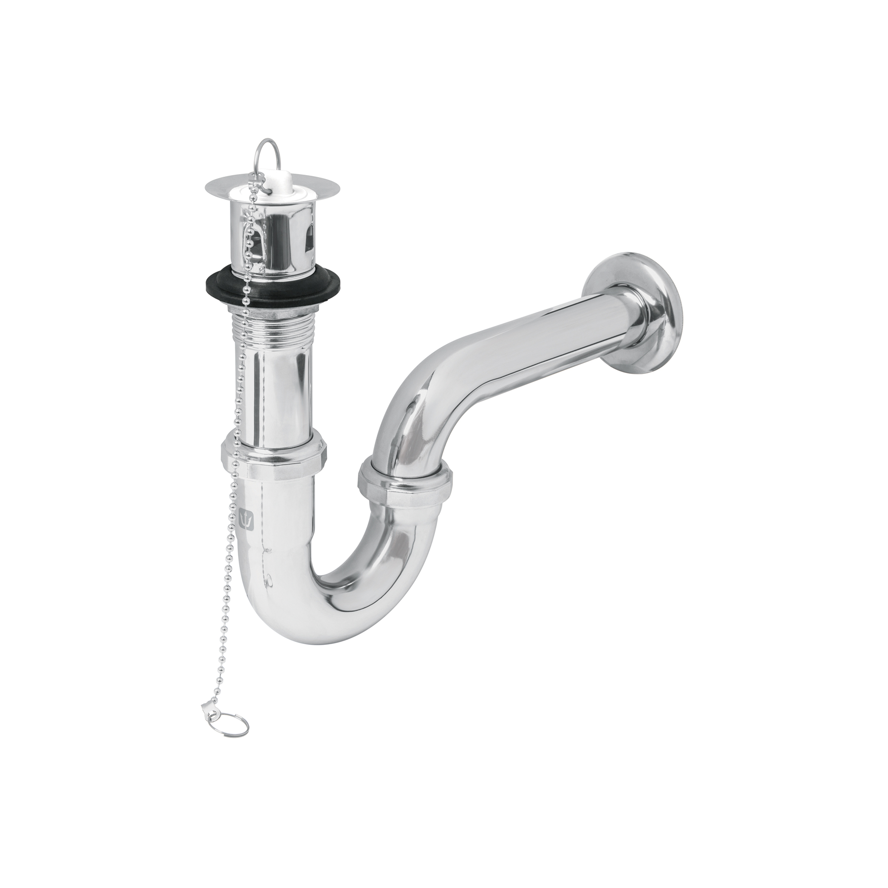 CÉSPOL P/LAVABO LATÓN C/CONTRA, TAPÓN Y CADENA, CROMO,1-1/4'