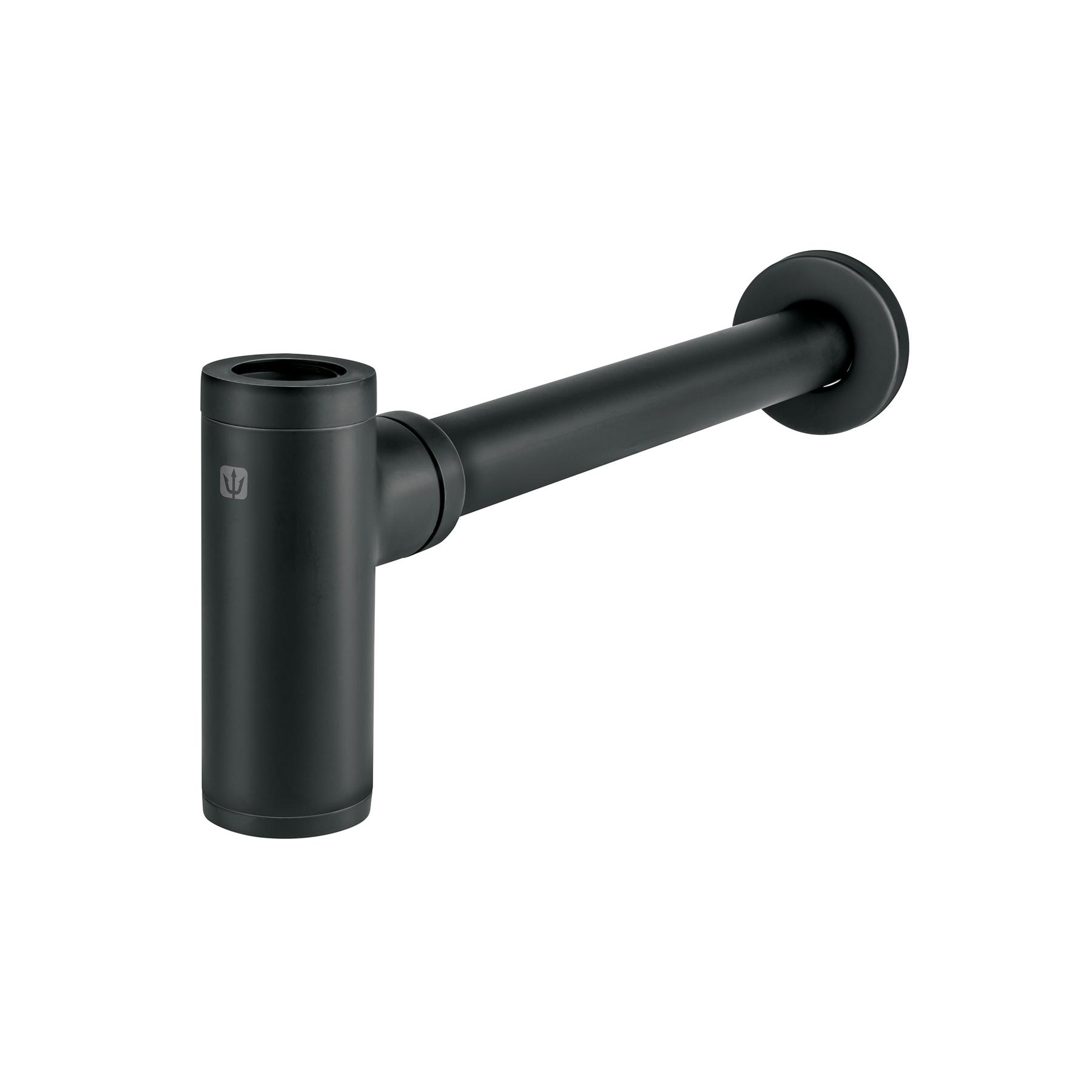 "CÉSPOL DE LATÓN TIPO BOTE MINIMALISTA 1 1/4"", NEGRO, PARA LAVABO"