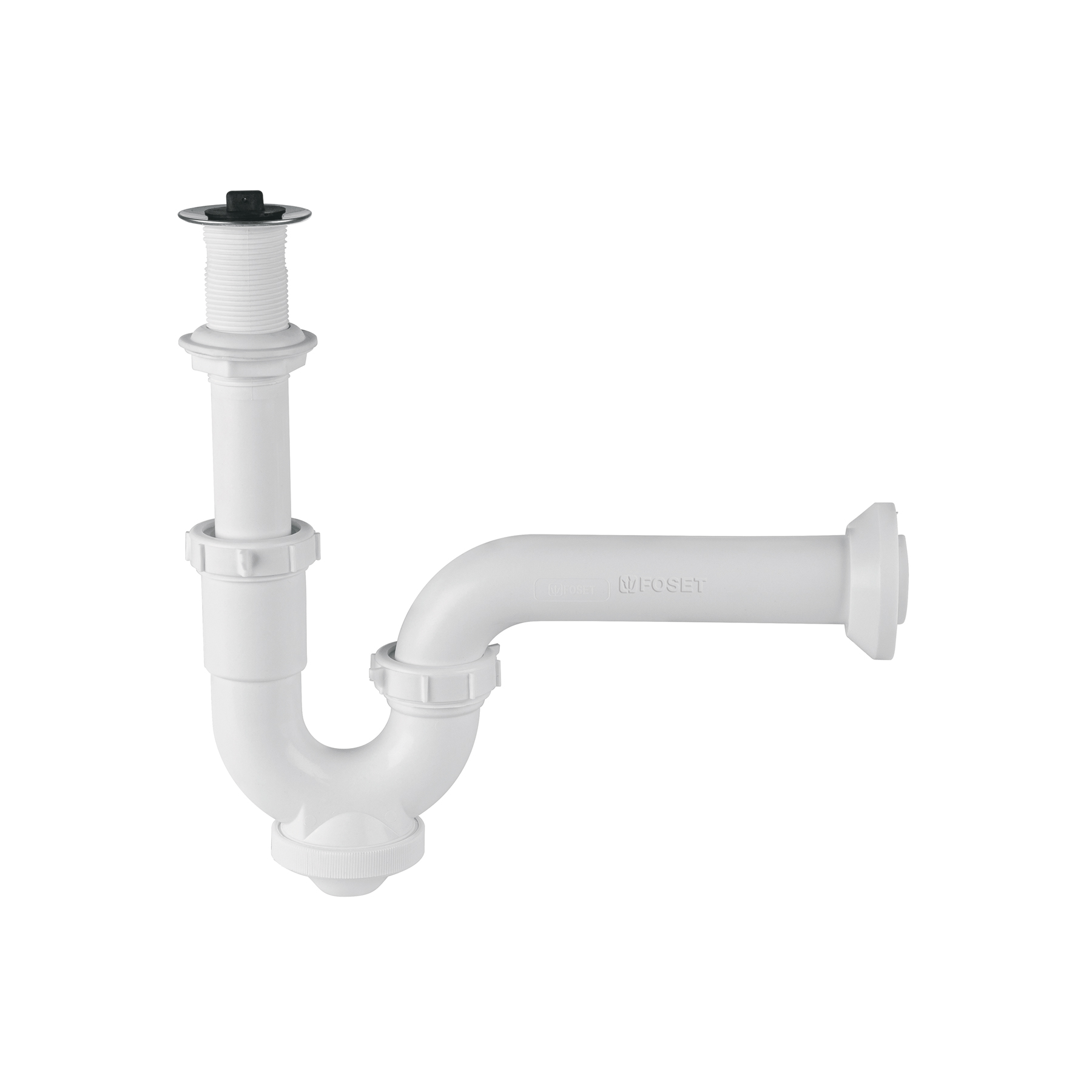 CÉSPOL RÍGIDO PARA LAVABO CON CONTRA, POLIPROPILENO, 1-1/4'