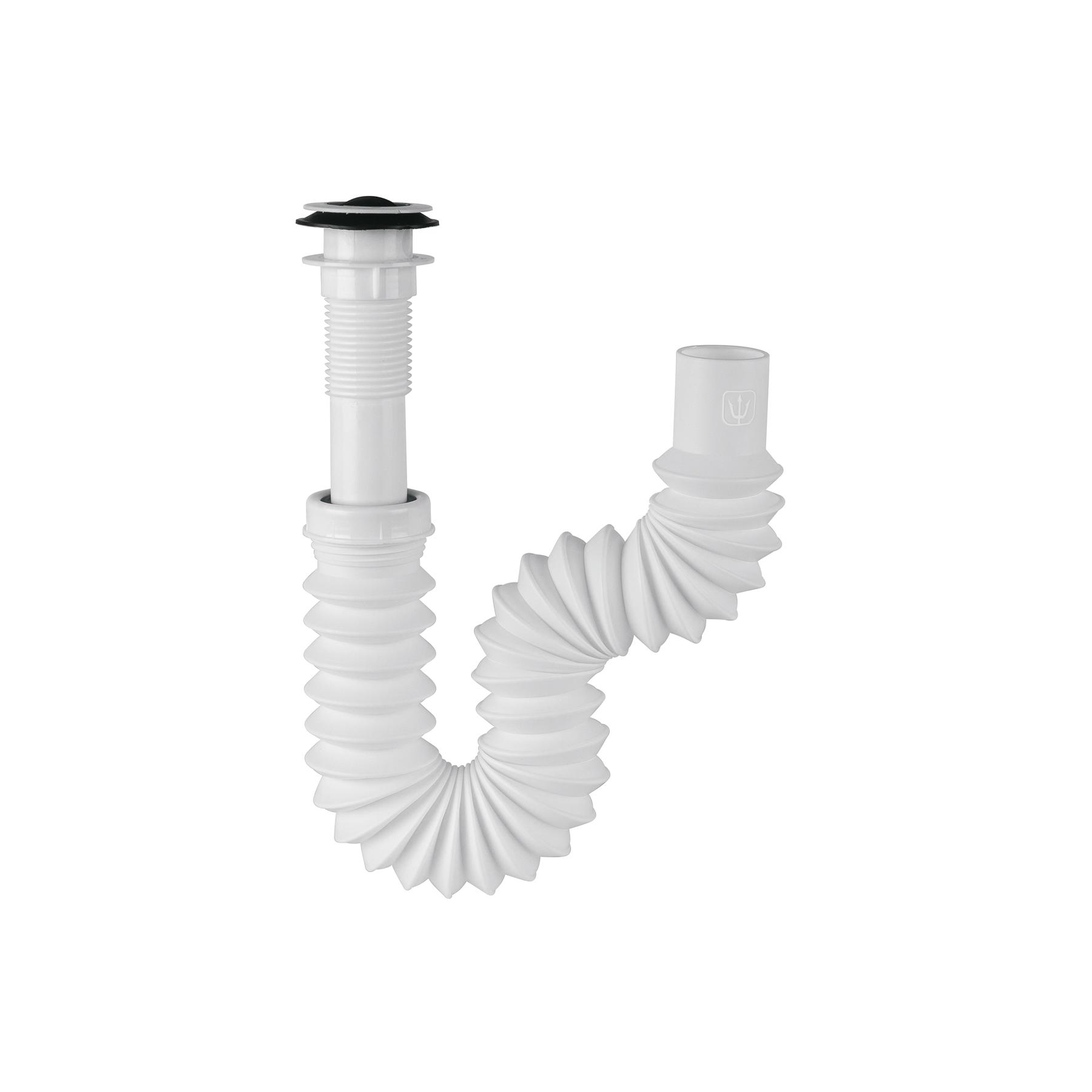 CÉSPOL FLEXIBLE P/LAVABO Y FREGADERO, POLIPROPILENO, BLANCO
