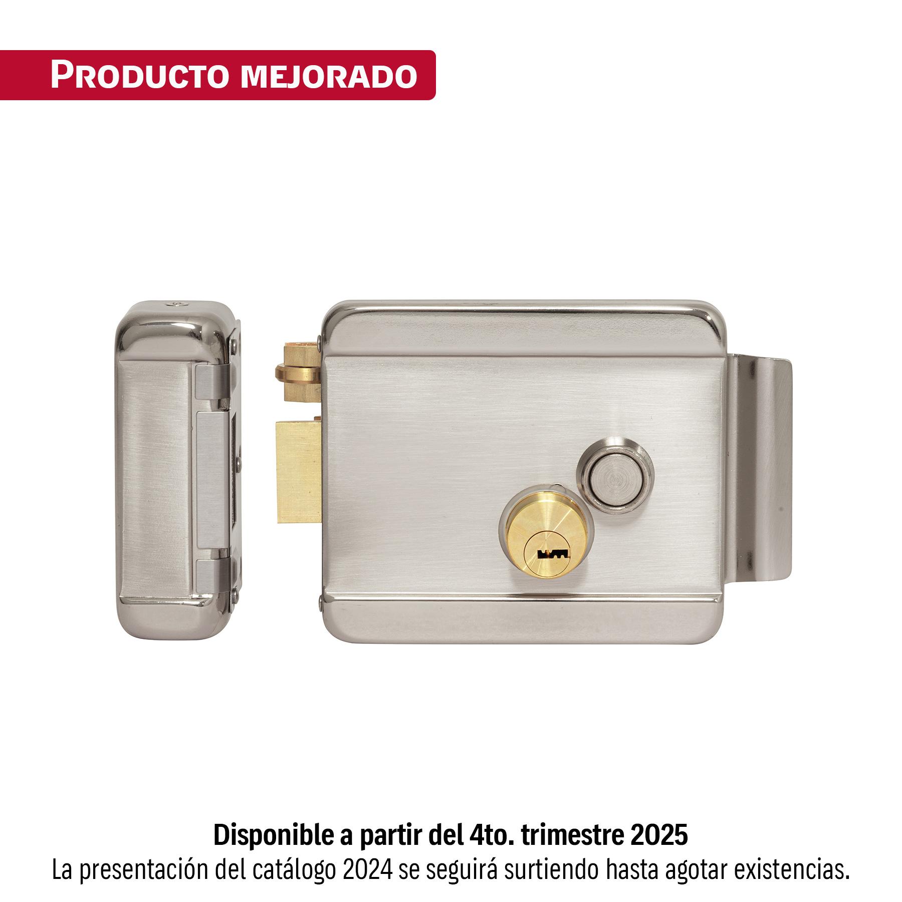 CERRADURA ELECTROMECÁNICA CON BOTÓN, IZQUIERDA, HERMEX