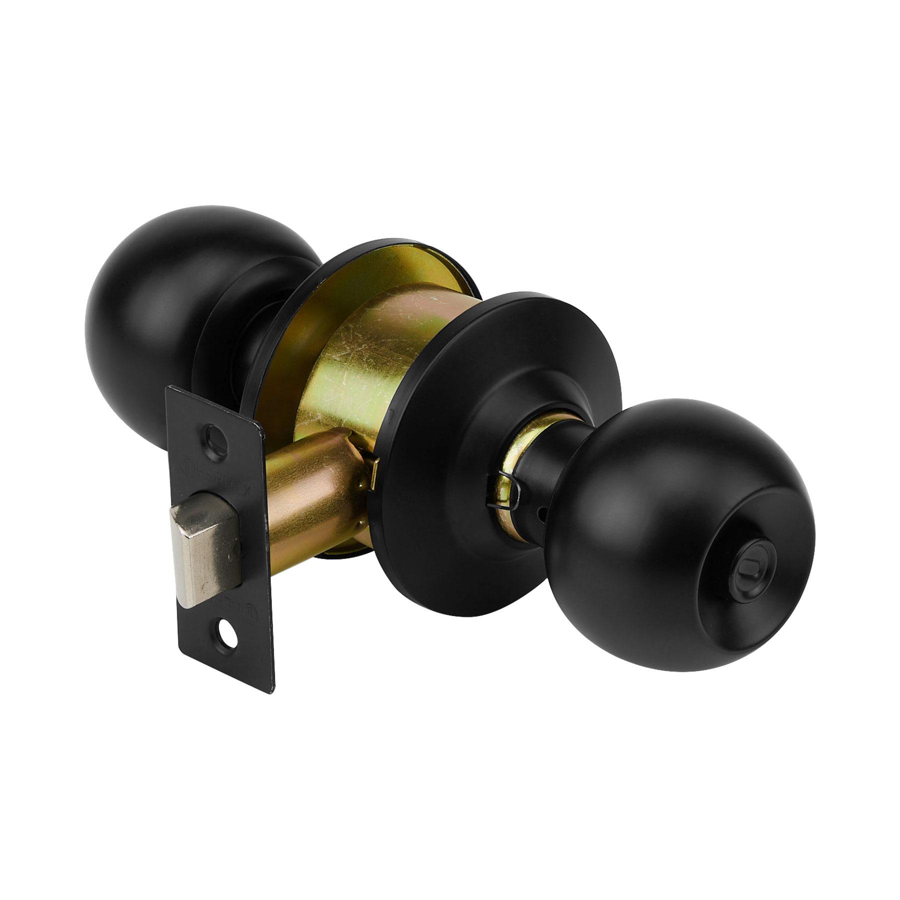 CERRADURA POMO, NEGRO, ESFERA, BAÑO