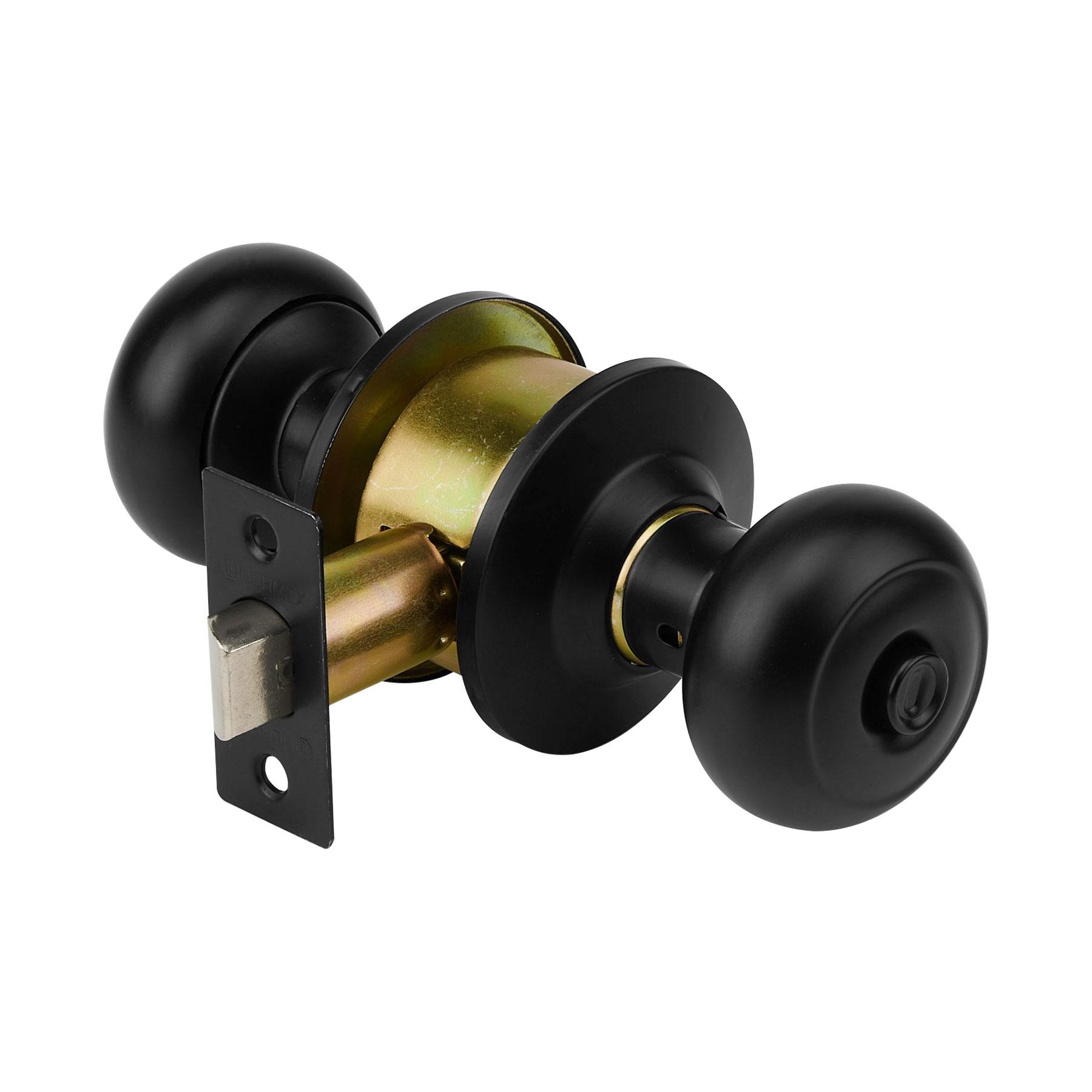 CERRADURA POMO, NEGRO, OVAL, BAÑO