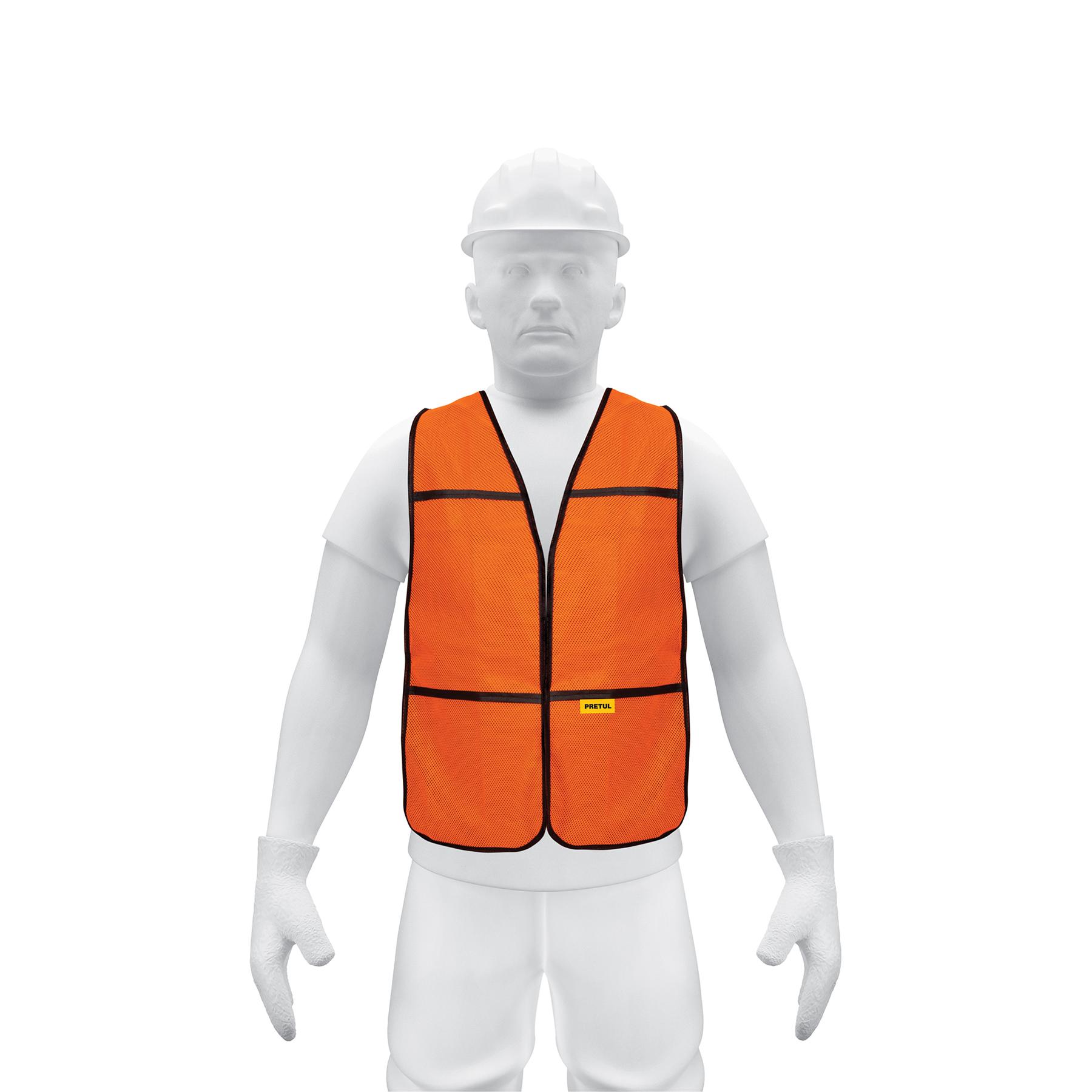 CHALECO DE SEGURIDAD, USO DE DÍA, NARANJA, PRETUL