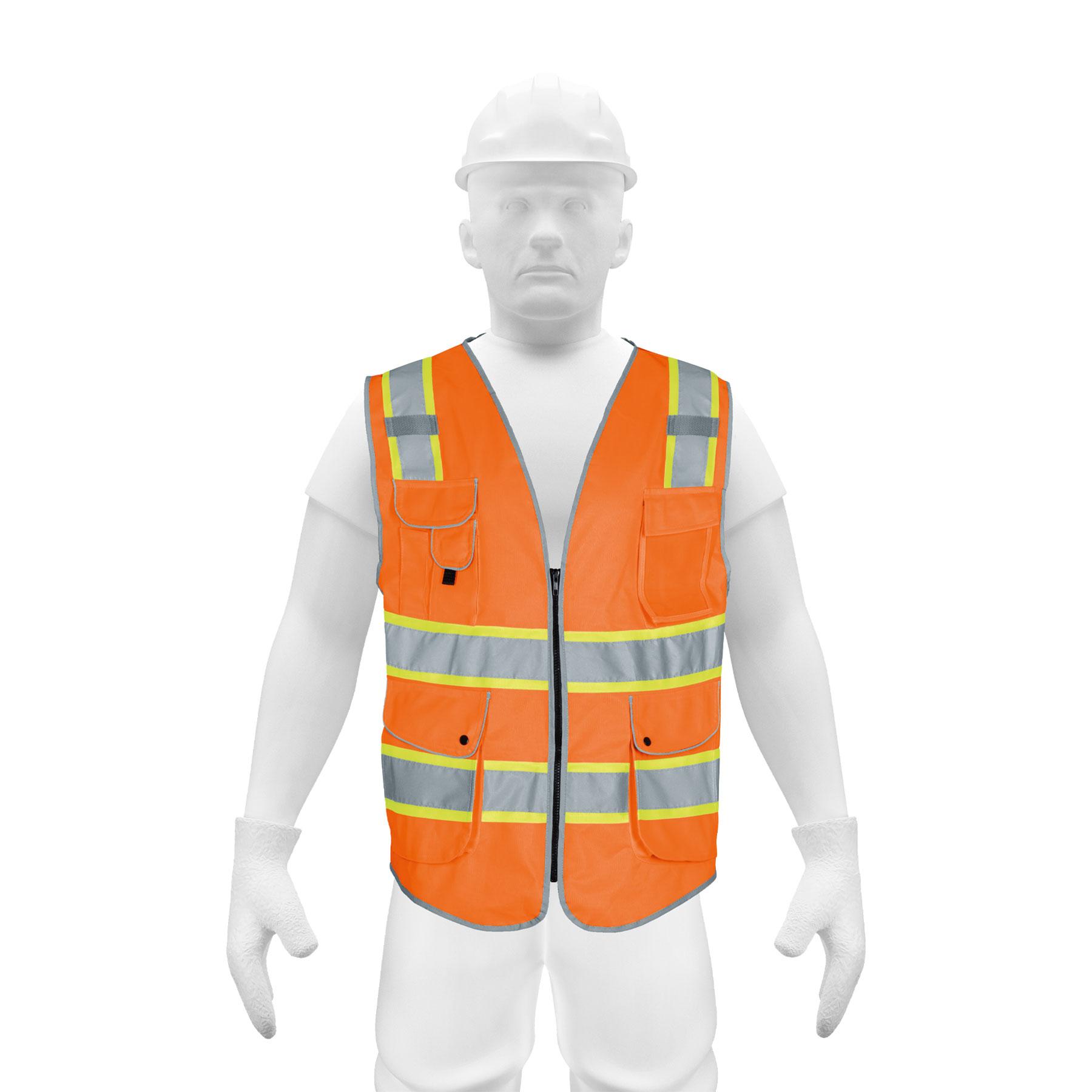 CHALECO DE SEGURIDAD DE ALTA VISIBILIDAD, NARANJA, MEDIANO