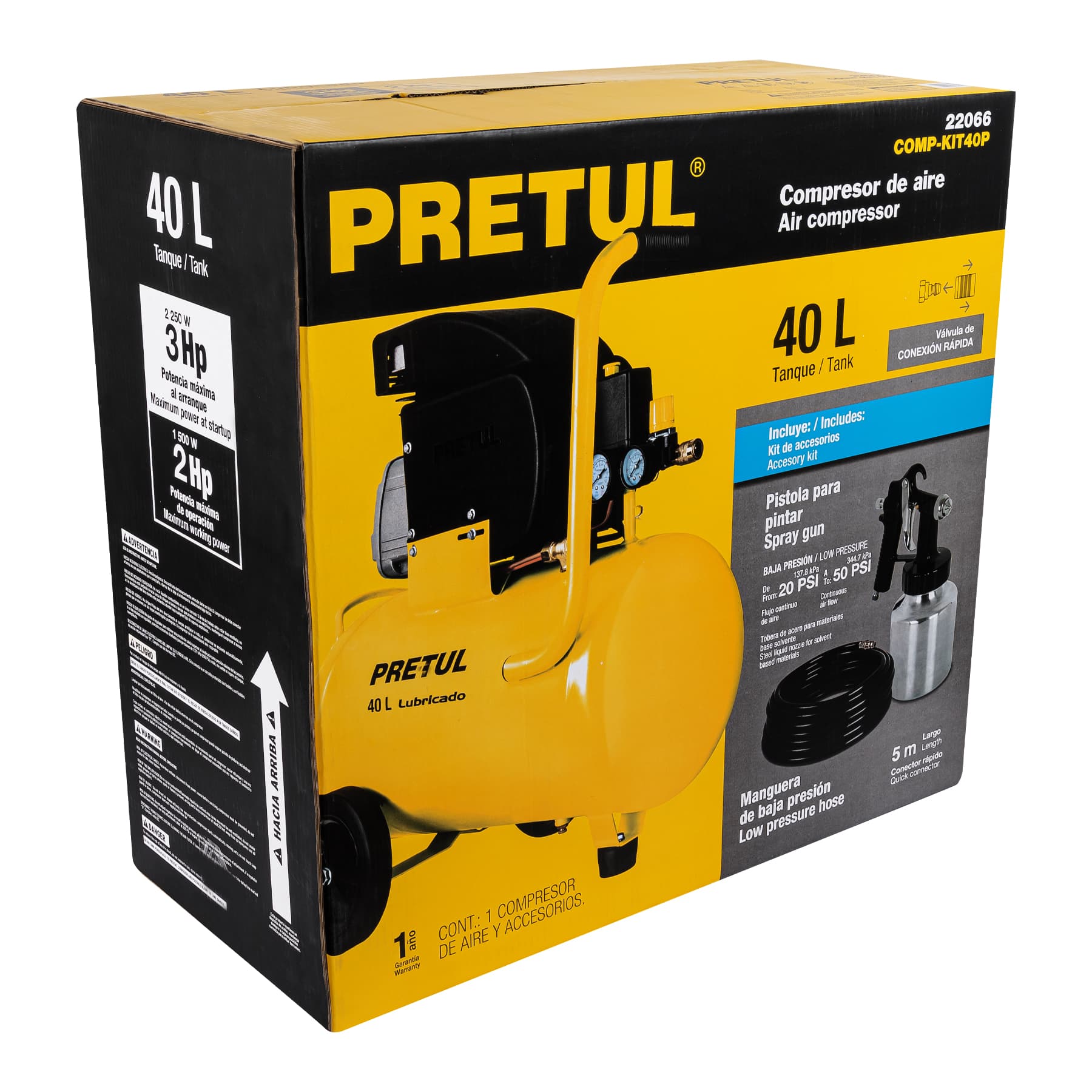 CAJA DE EMPAQUE DE REPUESTO PARA COMP-KIT40P, PRETUL