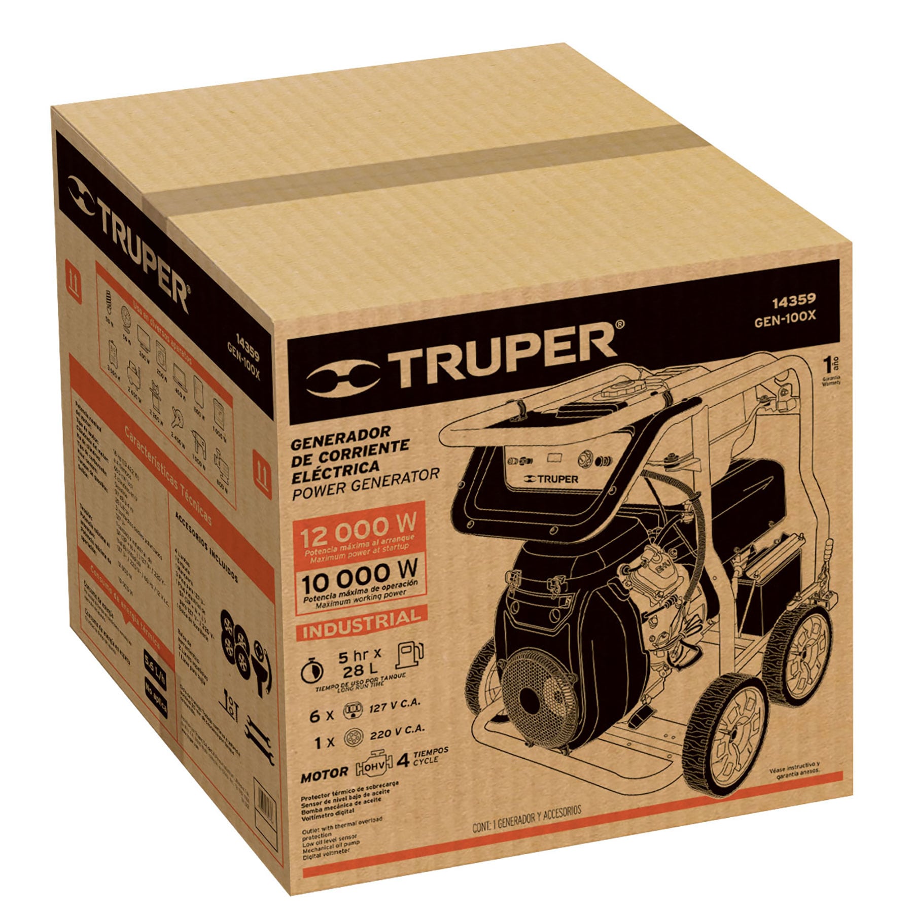 CAJA DE EMPAQUE DE REPUESTO PARA GEN-80X, TRUPER