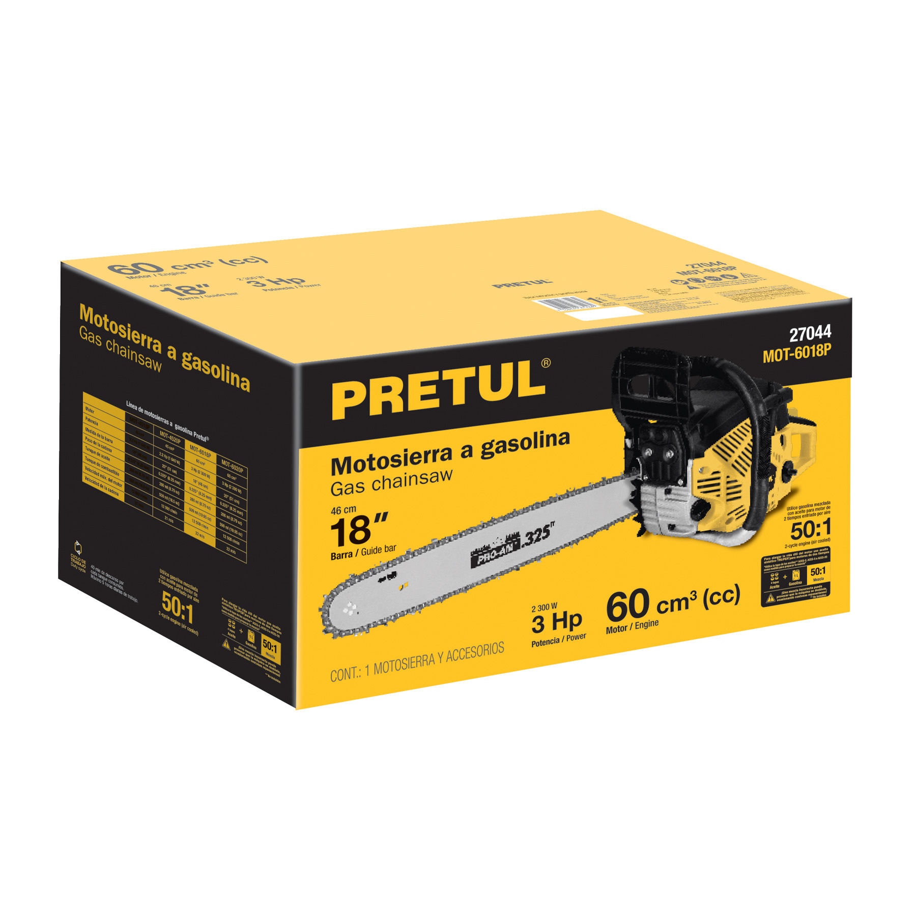 CAJA DE EMPAQUE DE REPUESTO PARA MOT-6018P, PRETUL