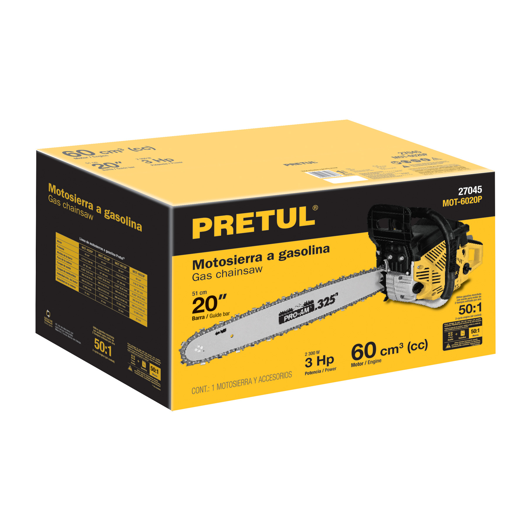 CAJA DE EMPAQUE DE REPUESTO PARA MOT-6020P, PRETUL